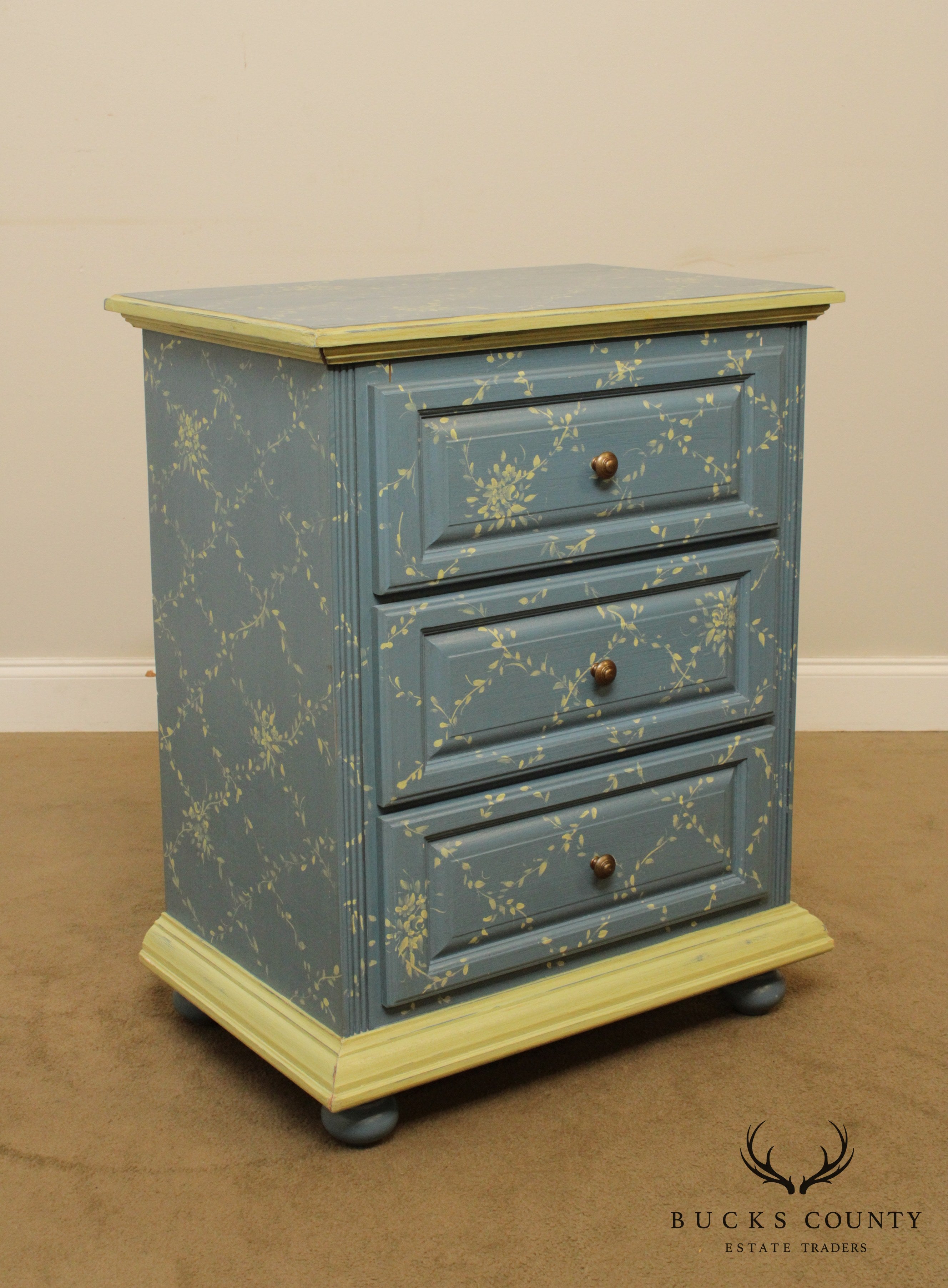 Brighton Pavilion Jane Keltner Collection Hand Painted 3 Drawer Chest Nightstand