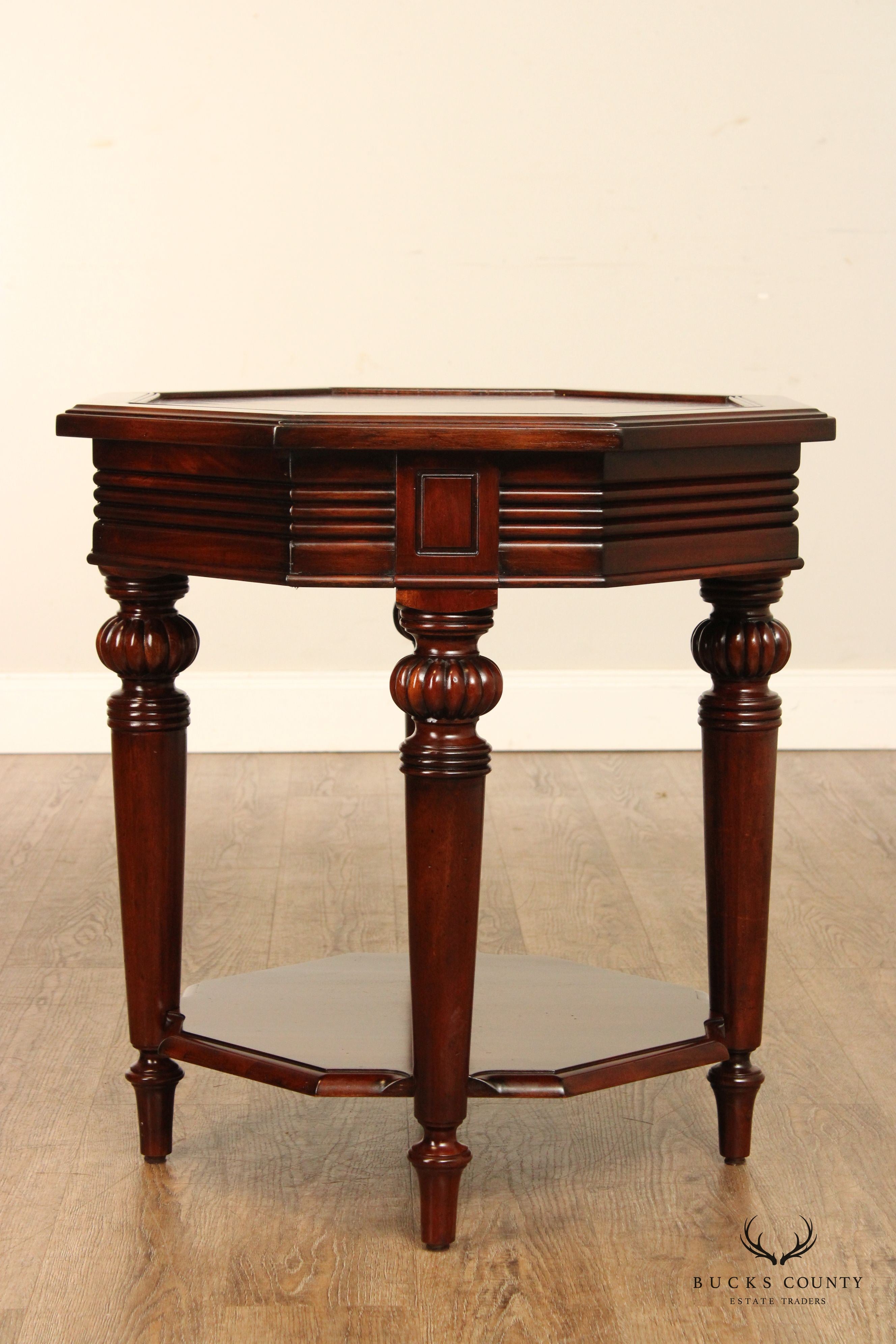 Regency Style Octagonal Two-Tier Mahogany Side Table