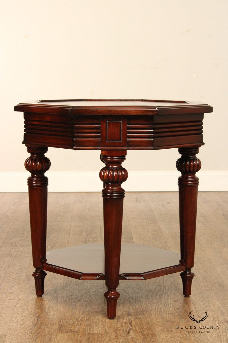 Regency Style Octagonal Two-Tier Mahogany Side Table