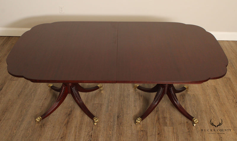 Kindel Mahogany Double Pedestal Extendable Dining Table