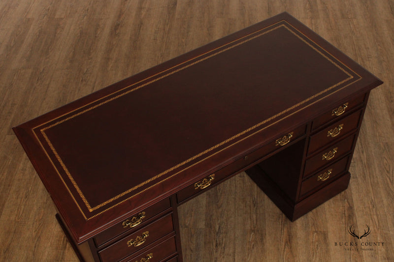 SLIGH CHIPPENDALE STYLE LEATHER TOP MAHOGANY WRITING DESK