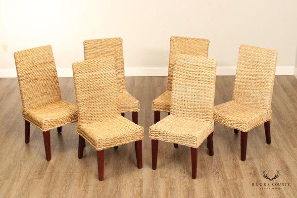 Padma's Plantation Coastal Style Set of Six Dining Chairs
