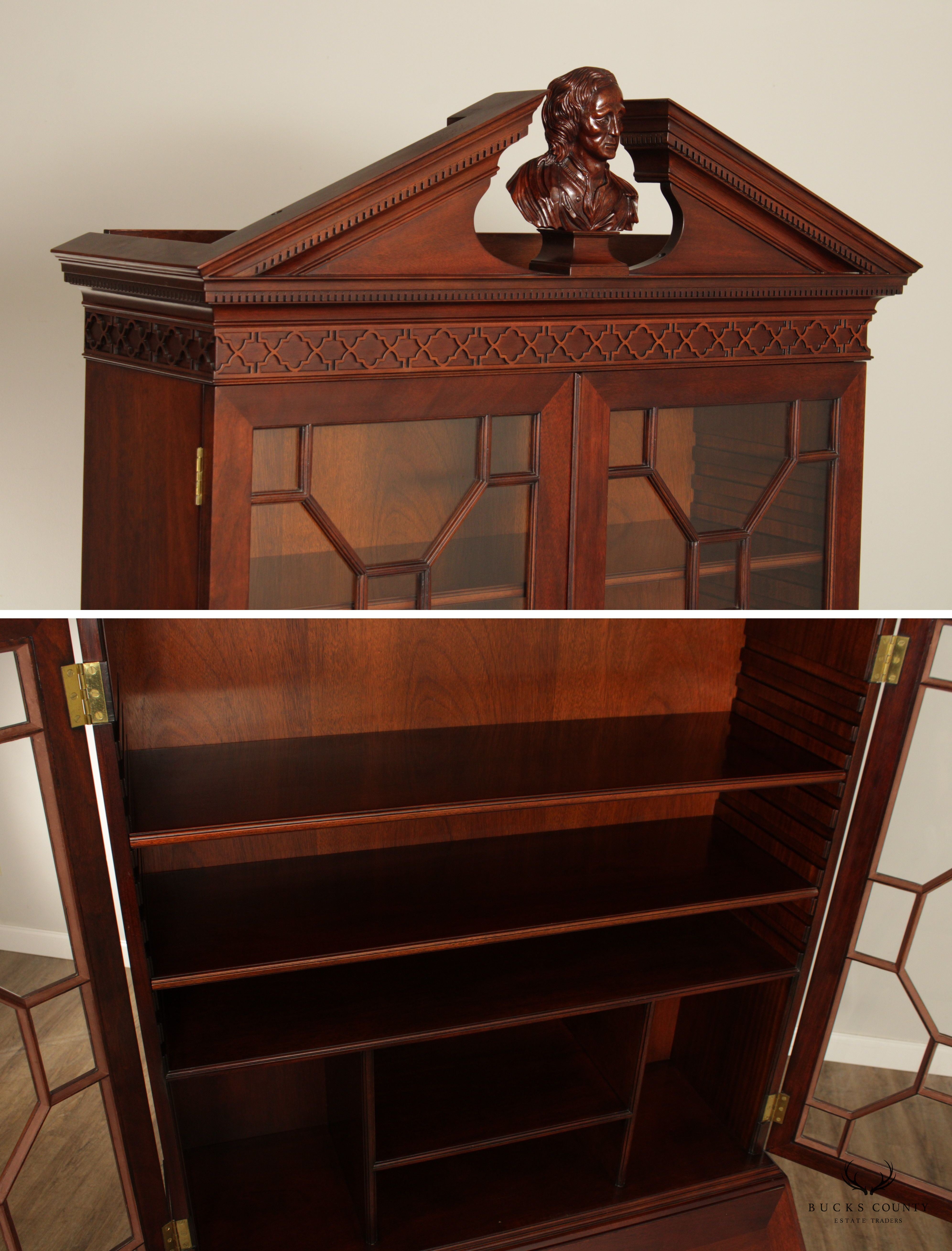 Kindel National Trust for Historic Preservation Georgian Style Mahogany Secretary Desk