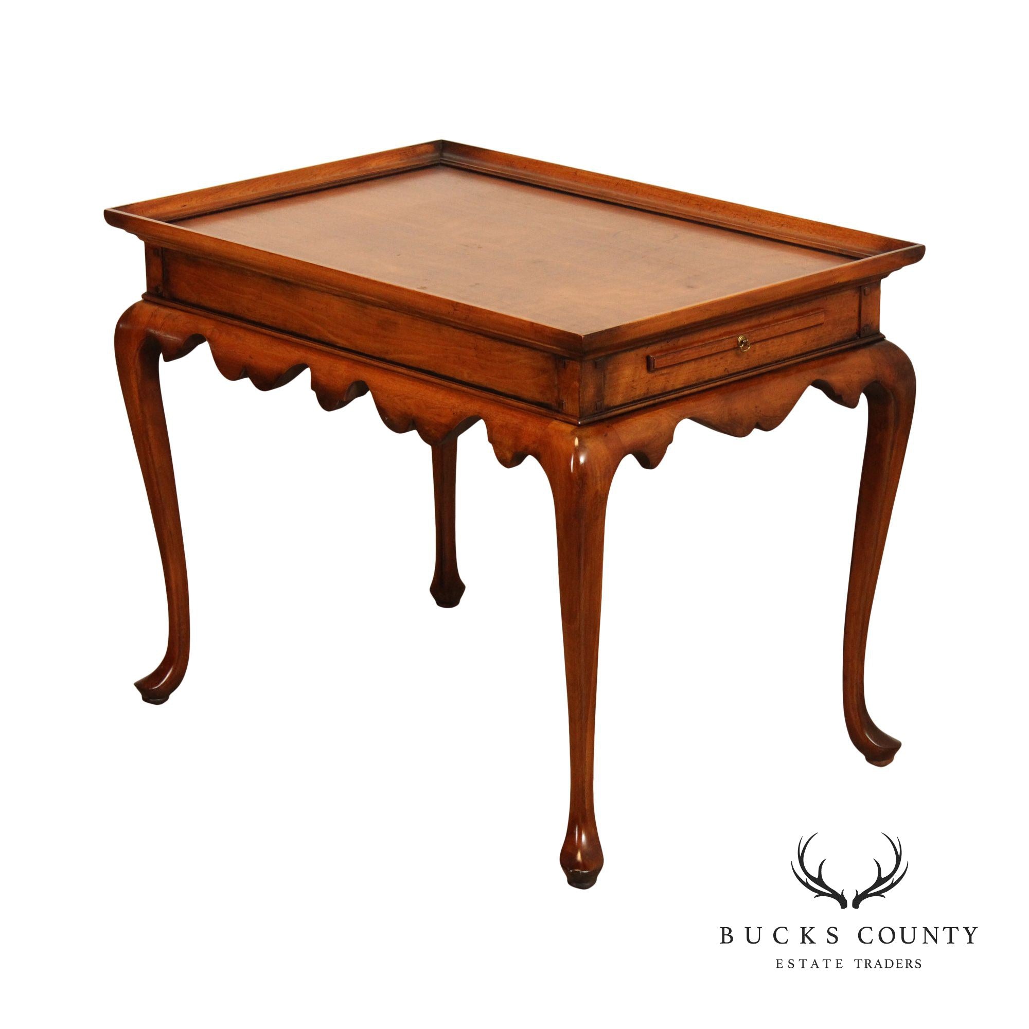 Ralph Lauren Queen Anne Style Walnut Tea Table