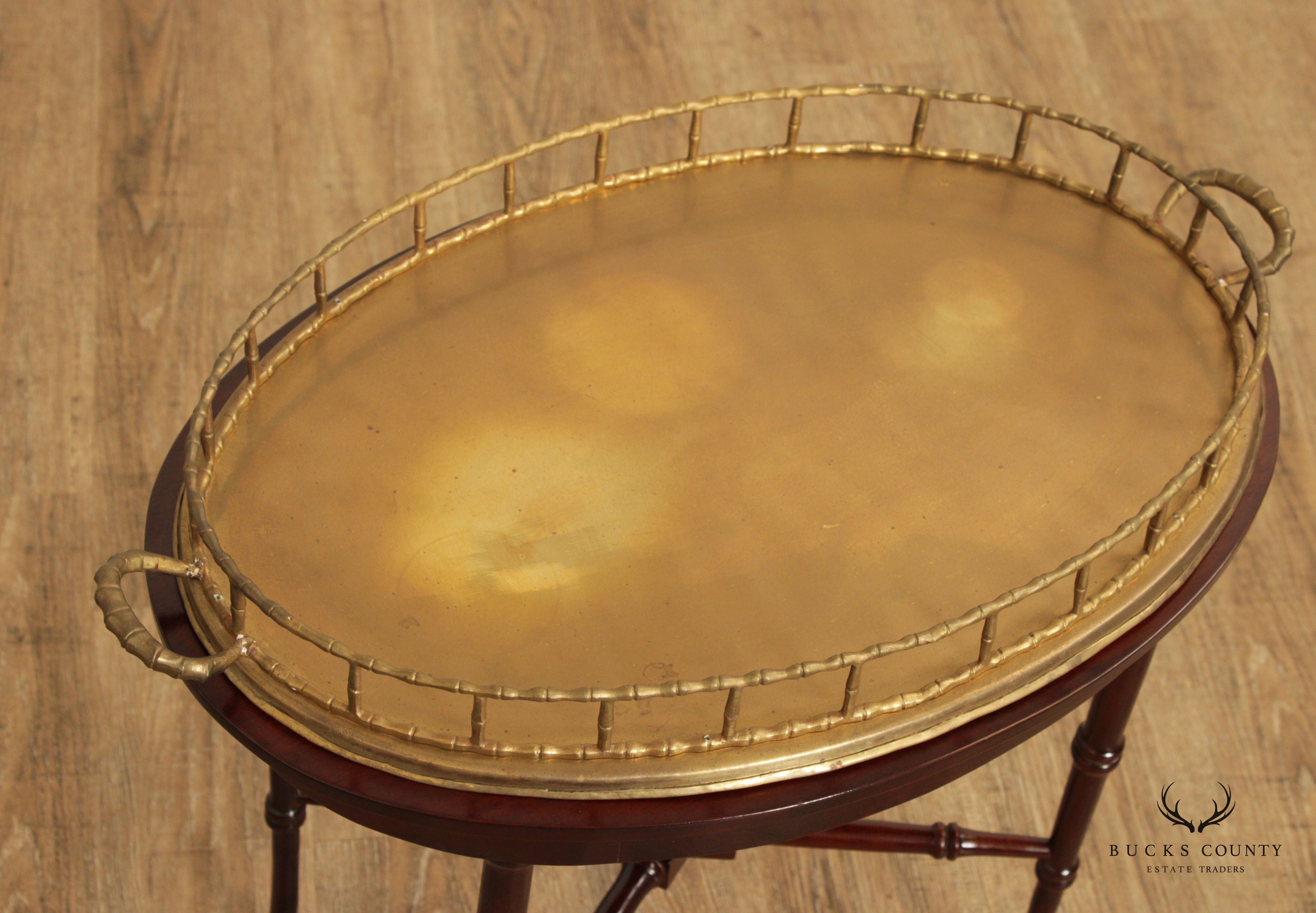 Regency Style Mahogany Brass Butler's Tray Table