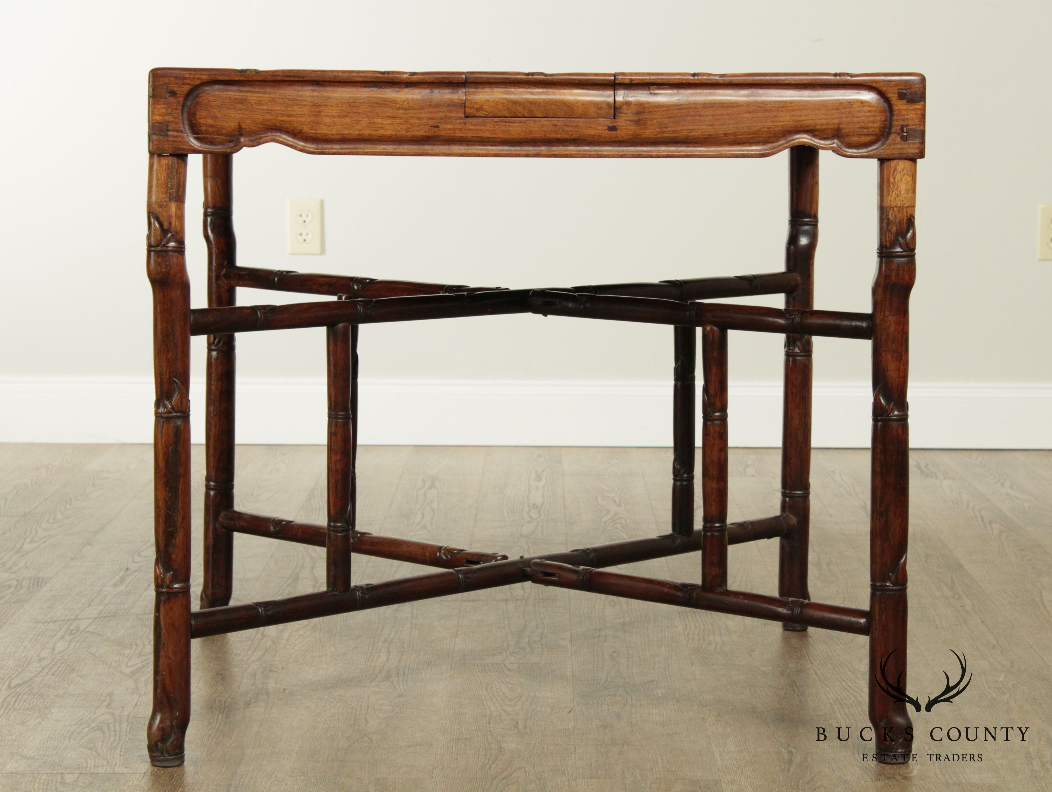 Antique Chinese Hardwood Square Game Table