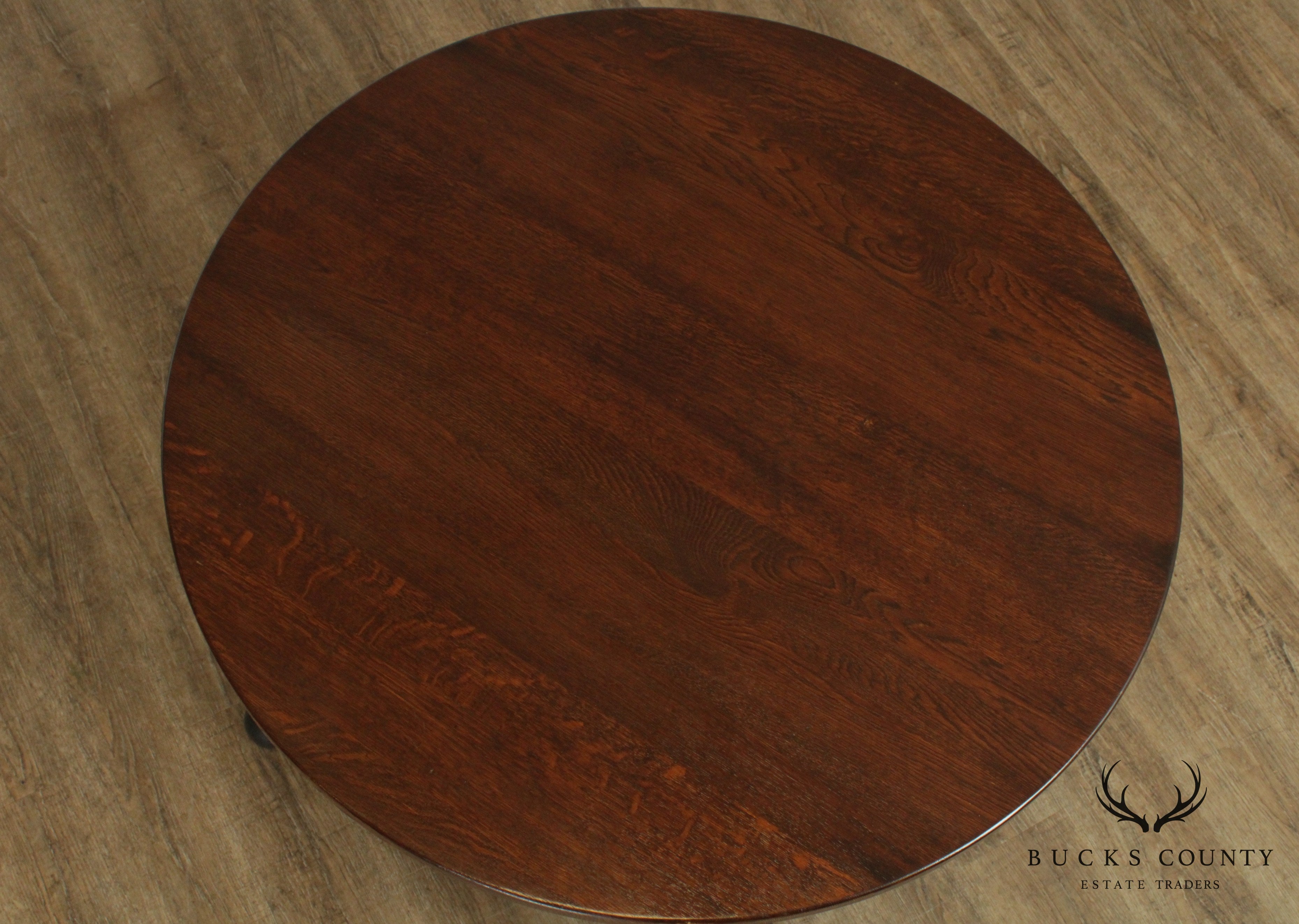 Antique Victorian 36 inch Round Oak Center Table