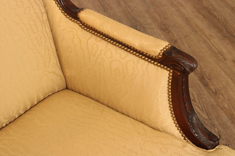 French Louis XVI Style Two Piece Chaise Lounge Settee