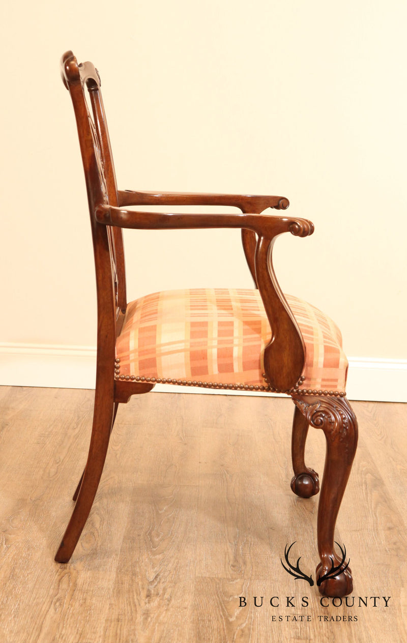Baker Mahogany Chippendale Style Ball & Claw Armchair