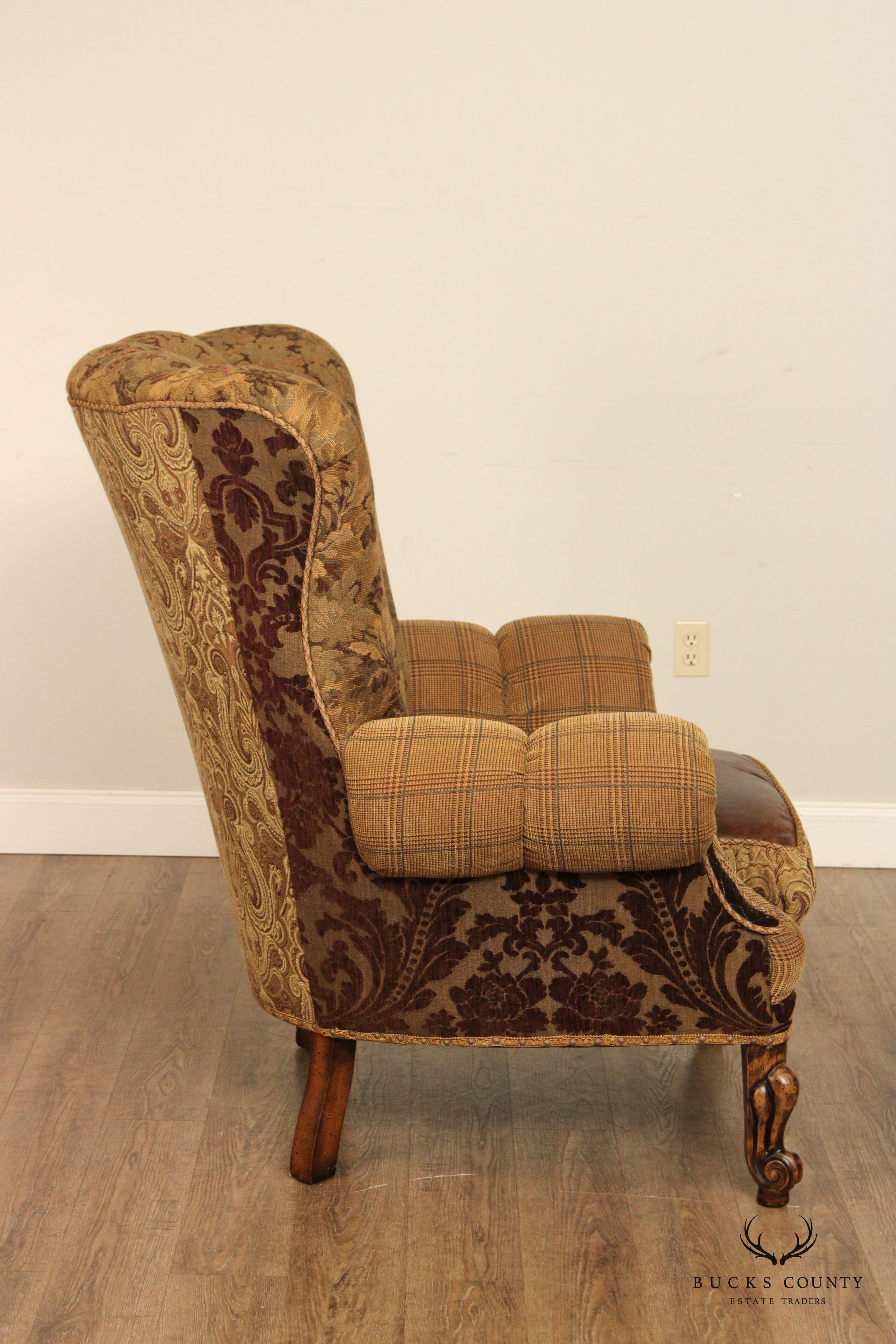 Jeff Zimmerman French Provincial Style Channel Back Armchair