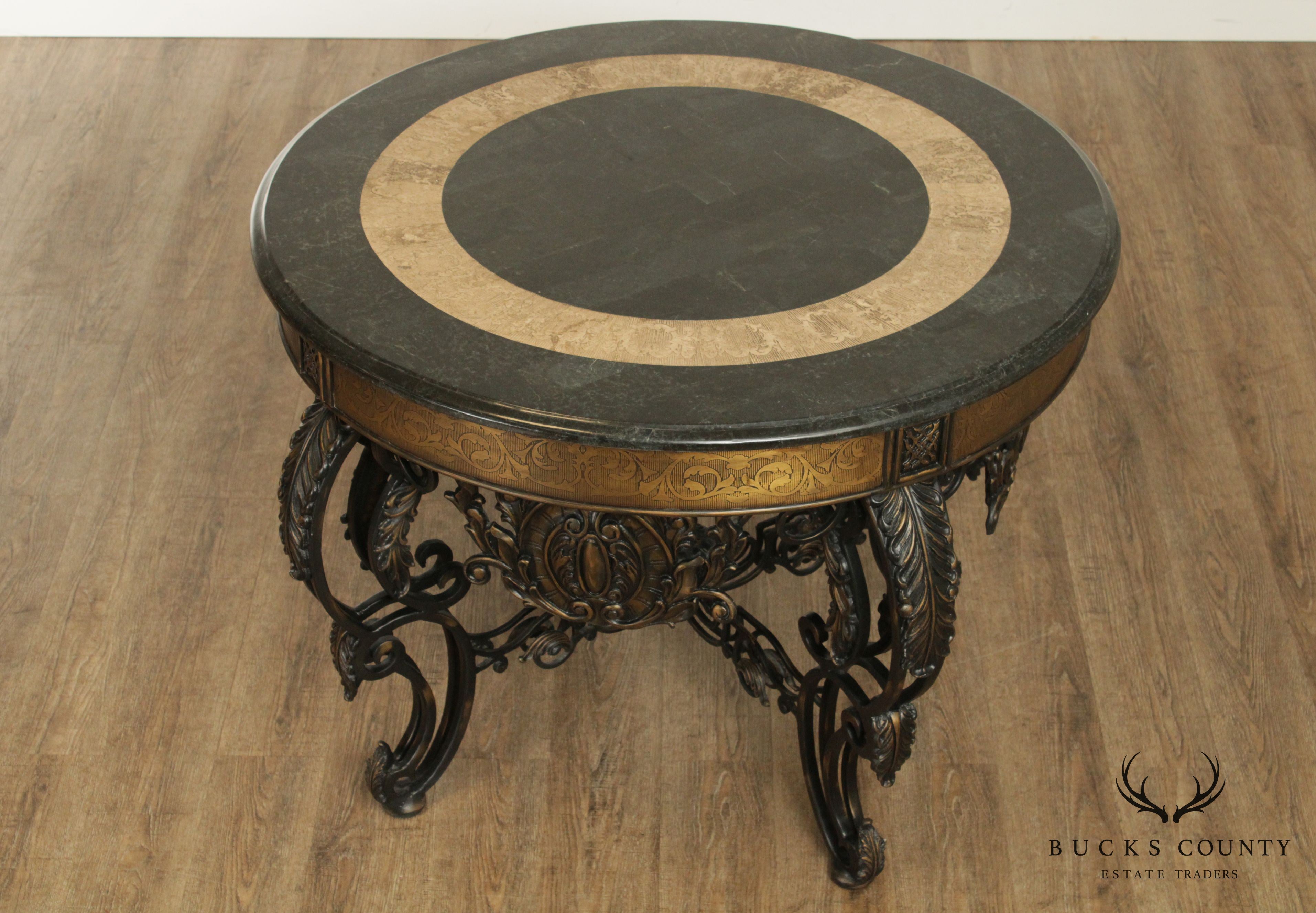 Martelle Fine Furniture Bronzed Forged Iron Round Center Table