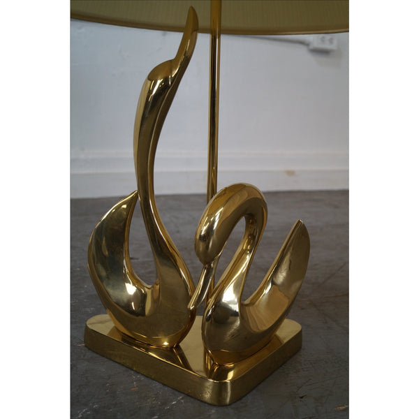 Vintage Italian Brass Swan Elegant Table Lamp