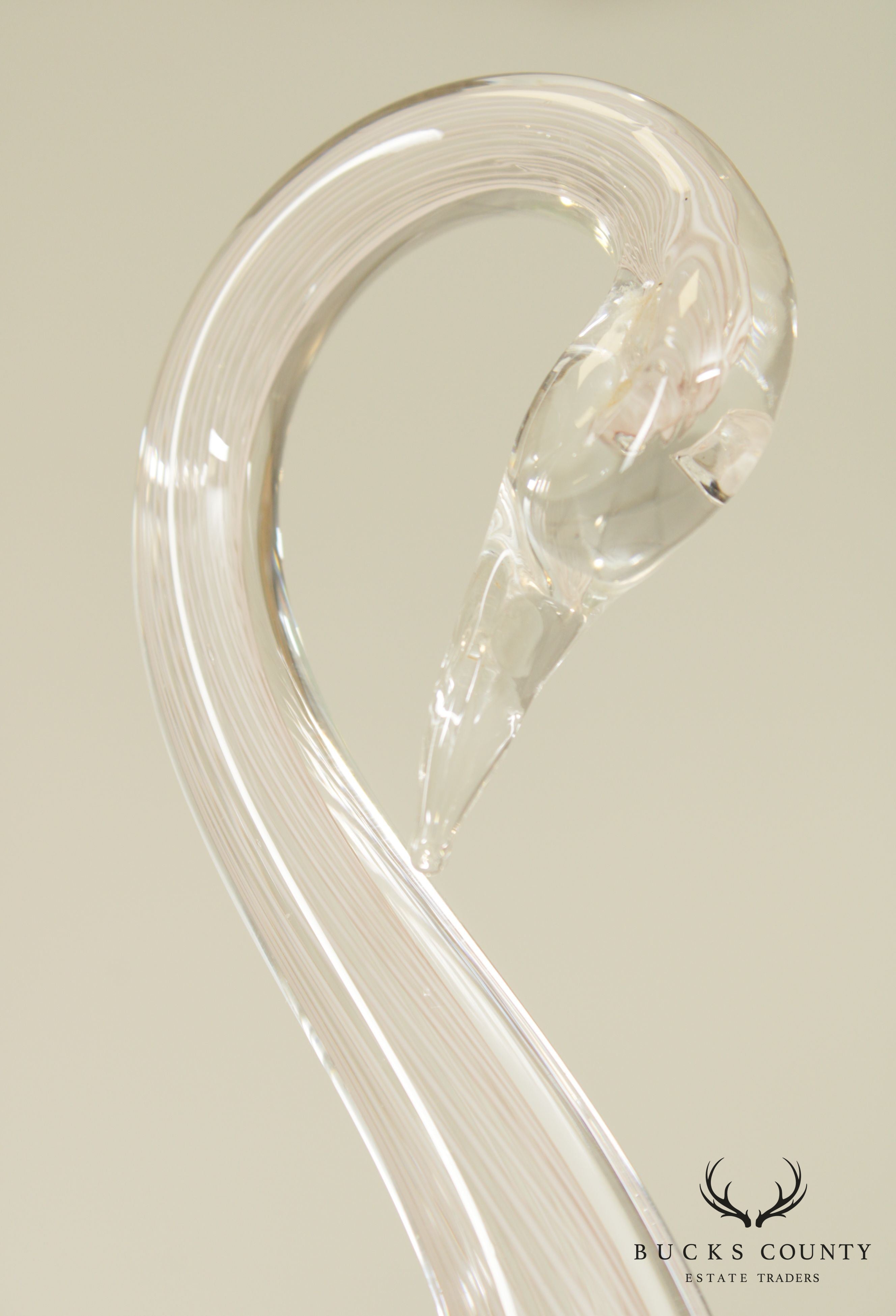 Murano Glass Hand Blown Swan Tall Figurine