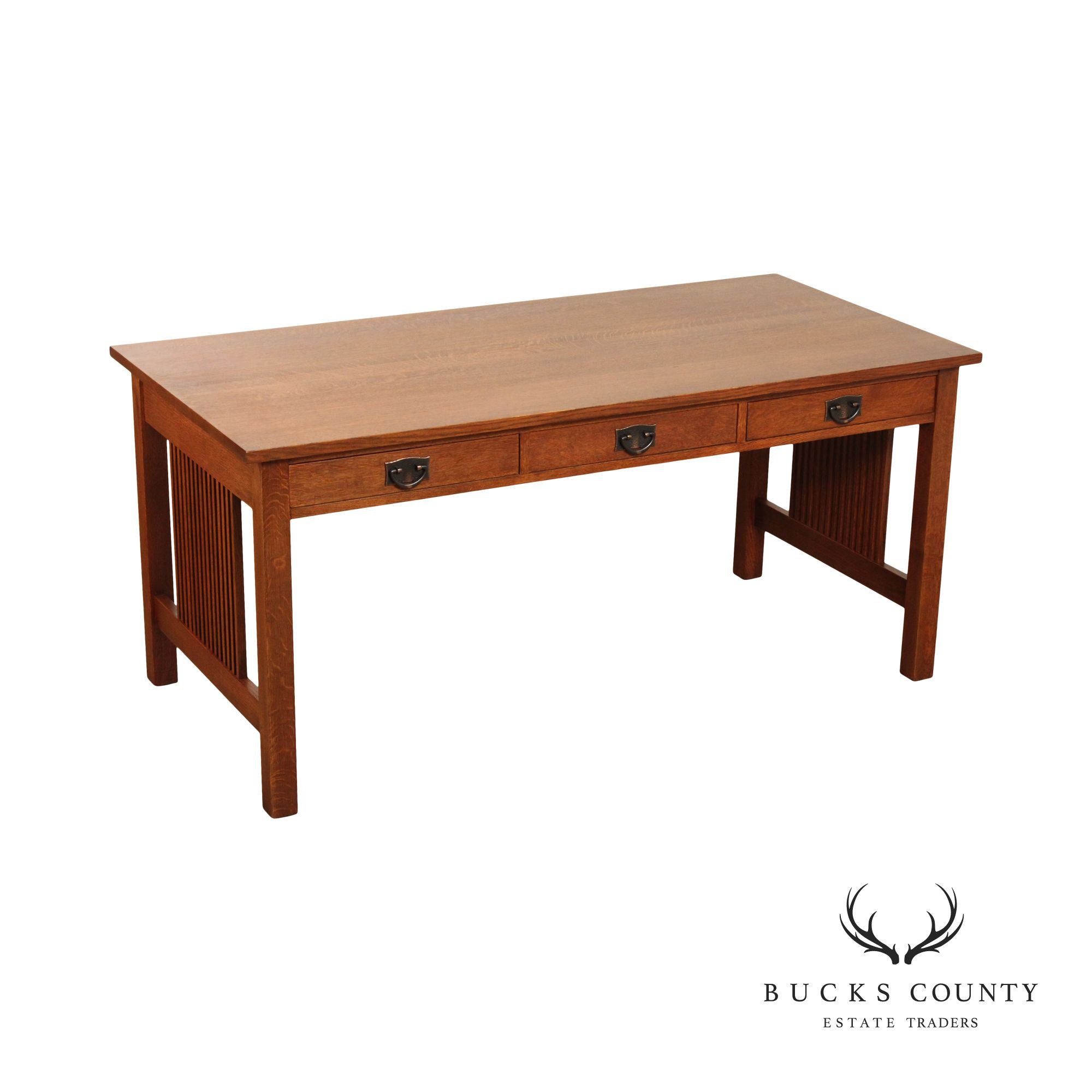 STICKLEY MISSION COLLECTION OAK SPINDLE WRITING DESK