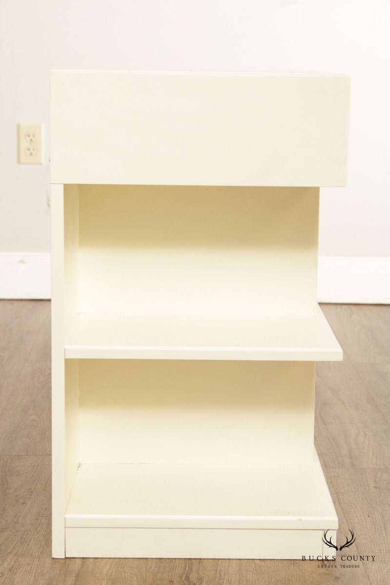 Pottery Barn Teen White 'Booknook' Bedside Table