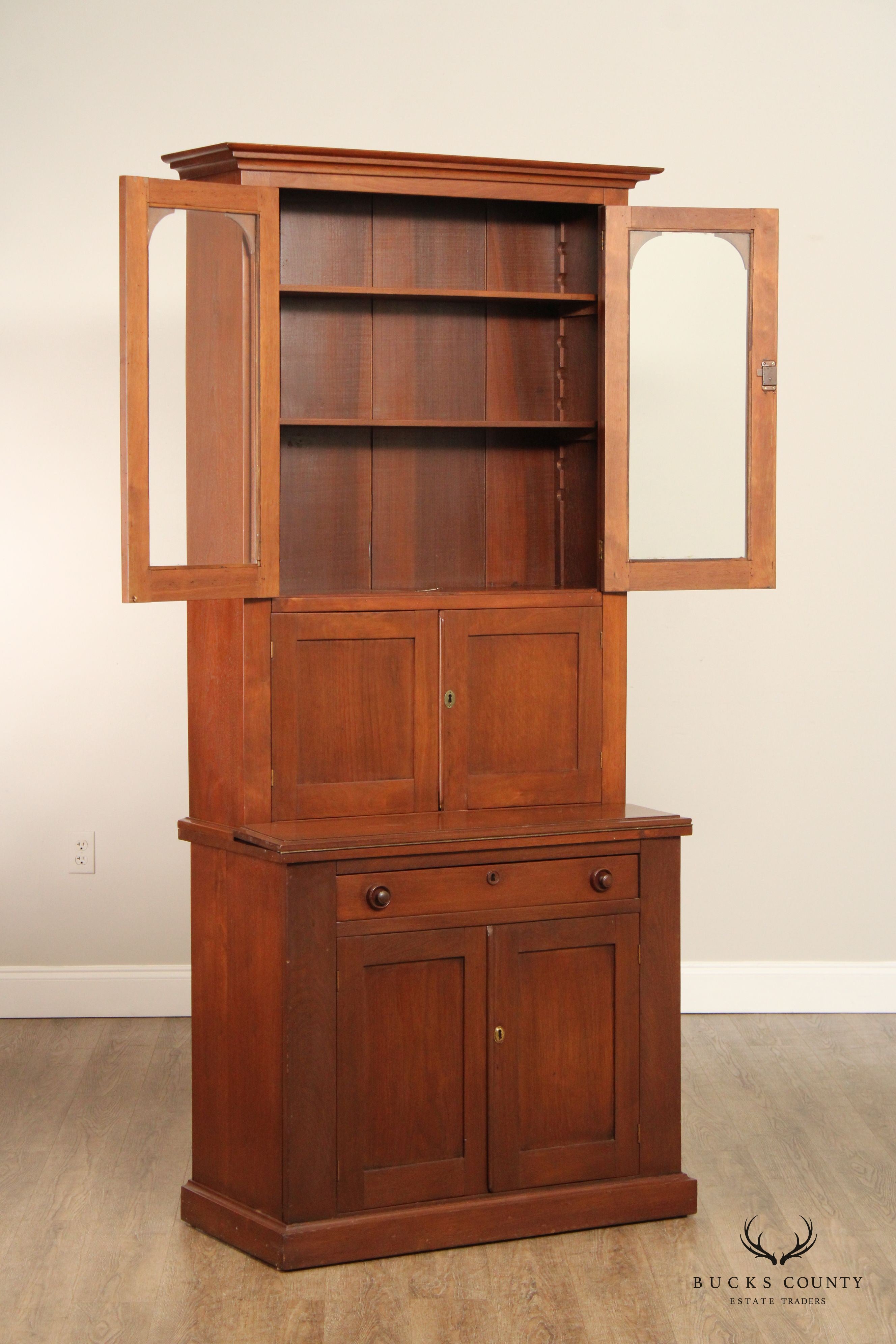 Antique American Walnut Secretary Bookcase