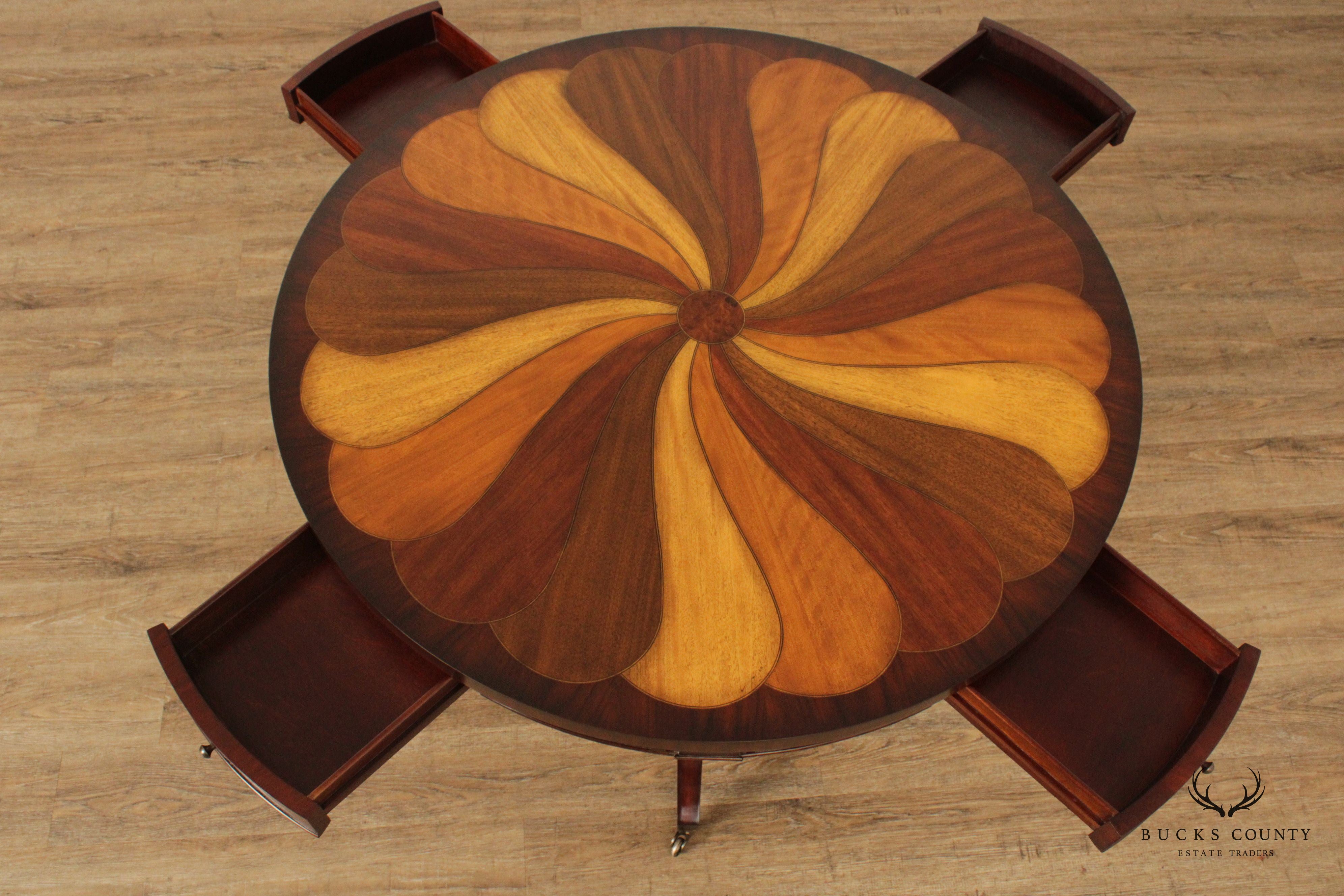 Thomasville Ernest Hemingway Collection Inlaid Round Center Table