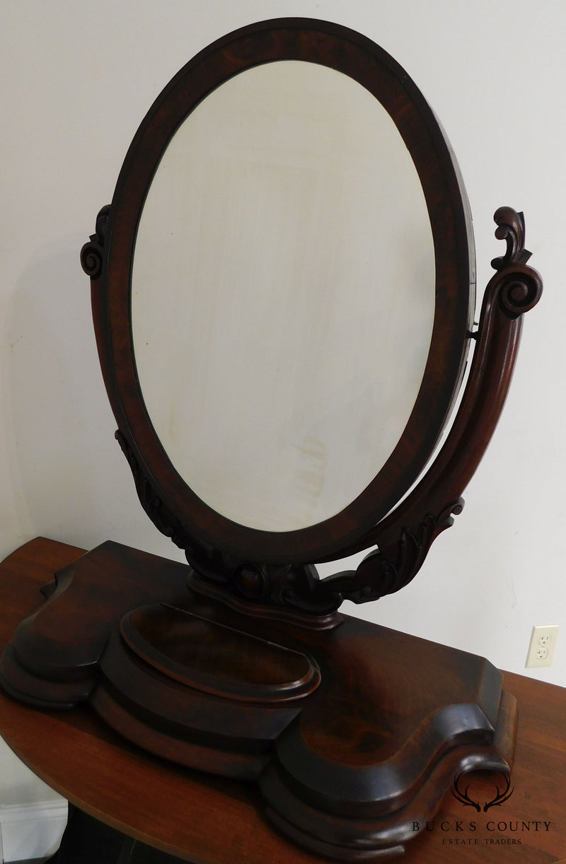 Victorian Shaving Mirror on Walnut Stand