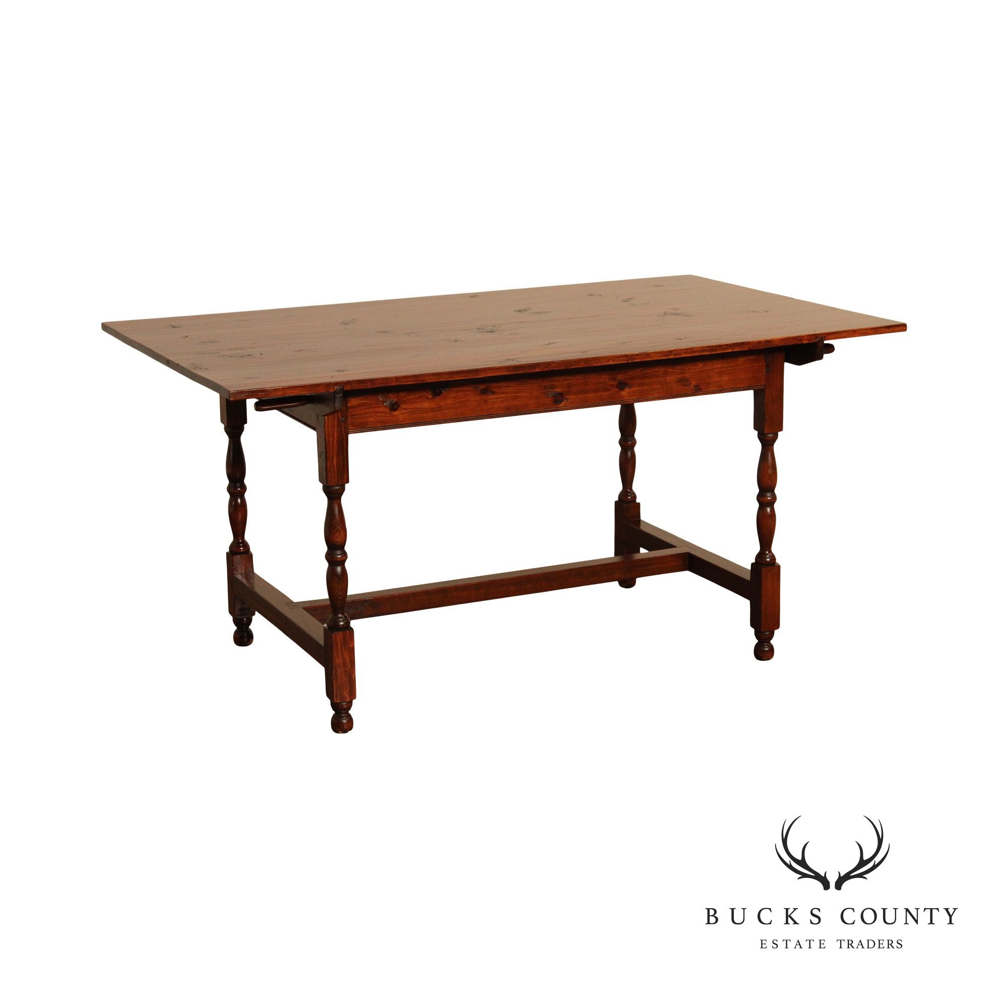 Stephen Von Hohen Farmhouse Style Pine Trestle Dining Table