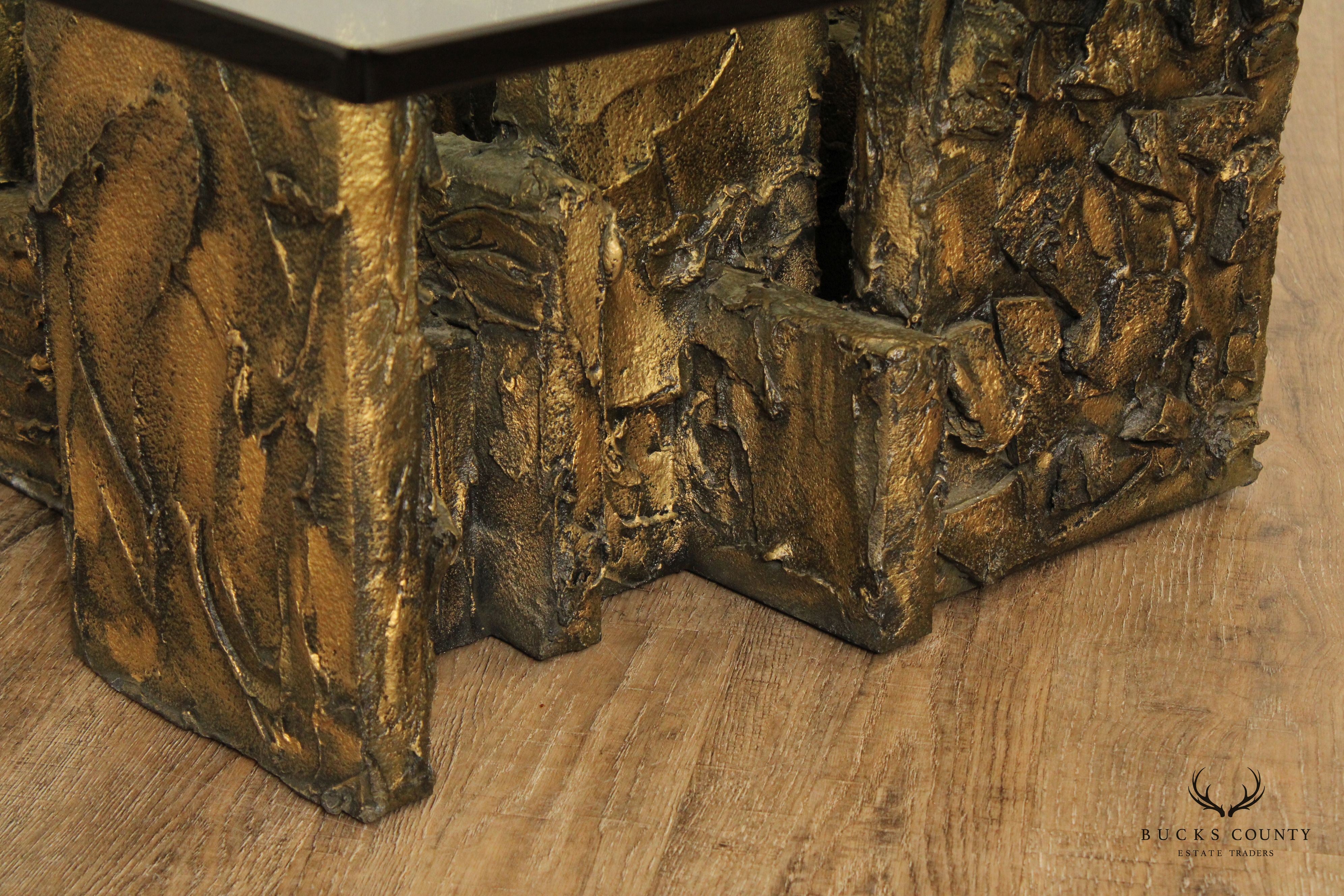 Paul Evans Brutalist Style 'PE 131' Bronzed Coffee Table