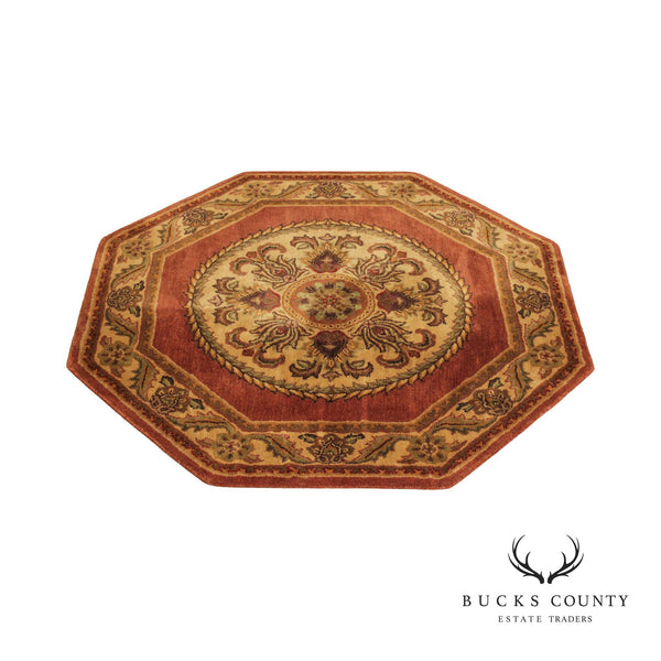 Indo Persian 5' Octagon Wool Area Rug