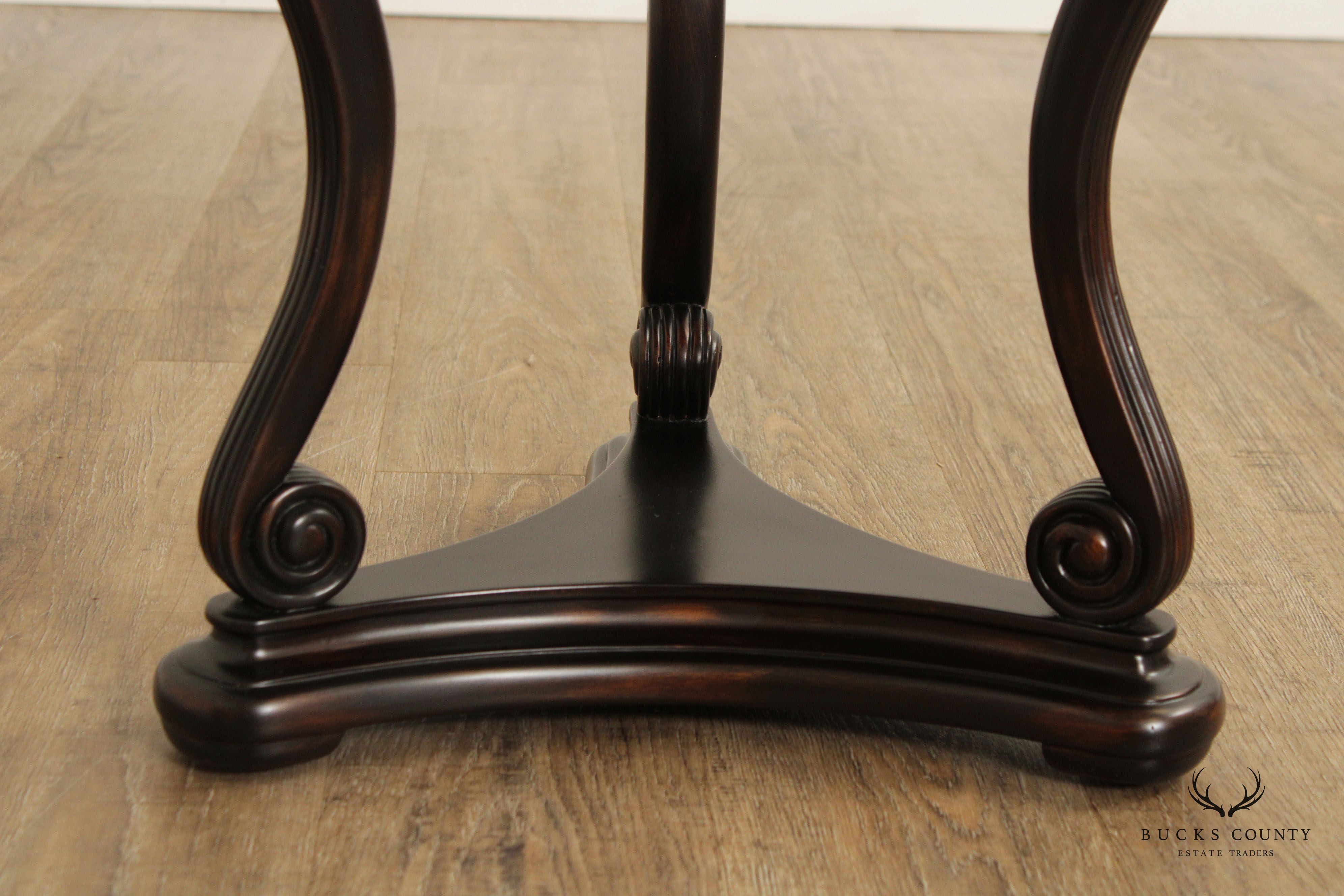 Empire Style Mahogany and Faux Tortoise Shell Side Table