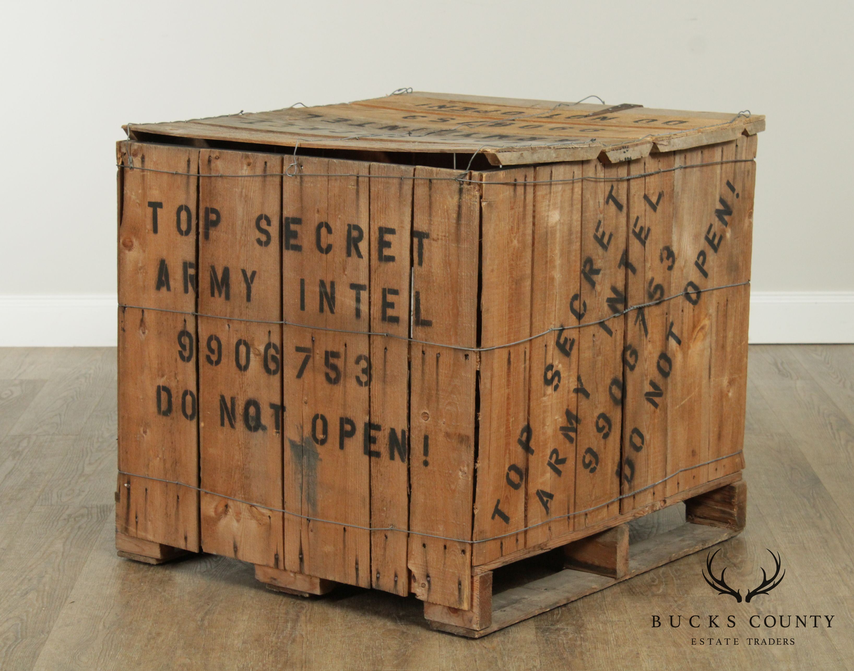 Top Secret Army Intel, Do Not Open Storage Crate, Movie, Play Prop