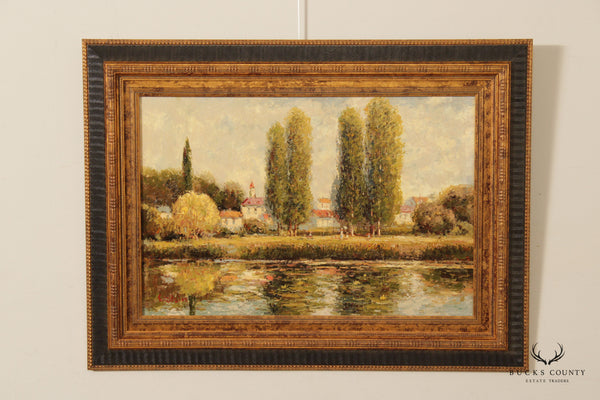 20th Century Impressionist Style Landscape Oil Painting, Signed