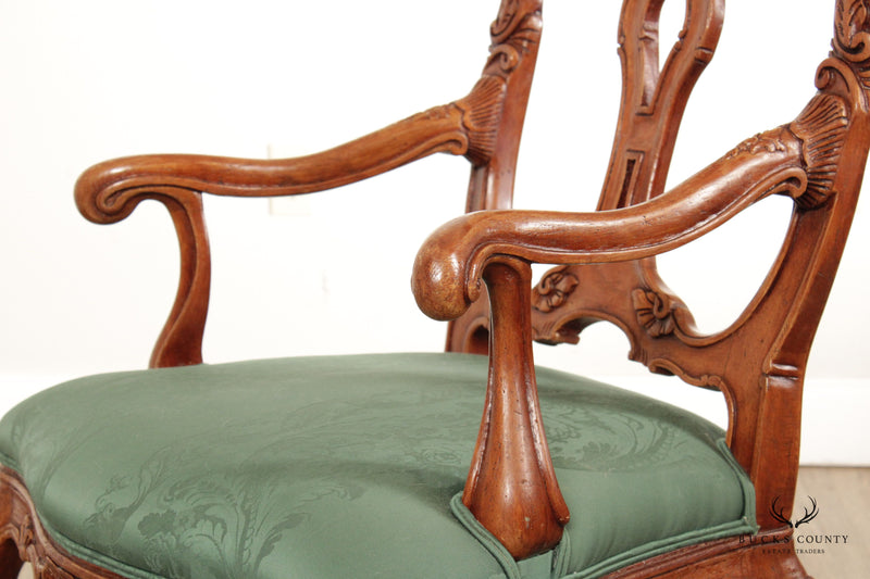 Interior Crafts Rococo Style Carved Armchair
