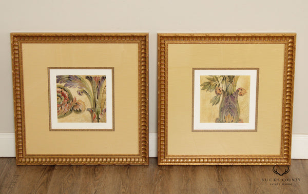 Renaissance Style Pair Floral Art Prints by Elizabeth Jardine