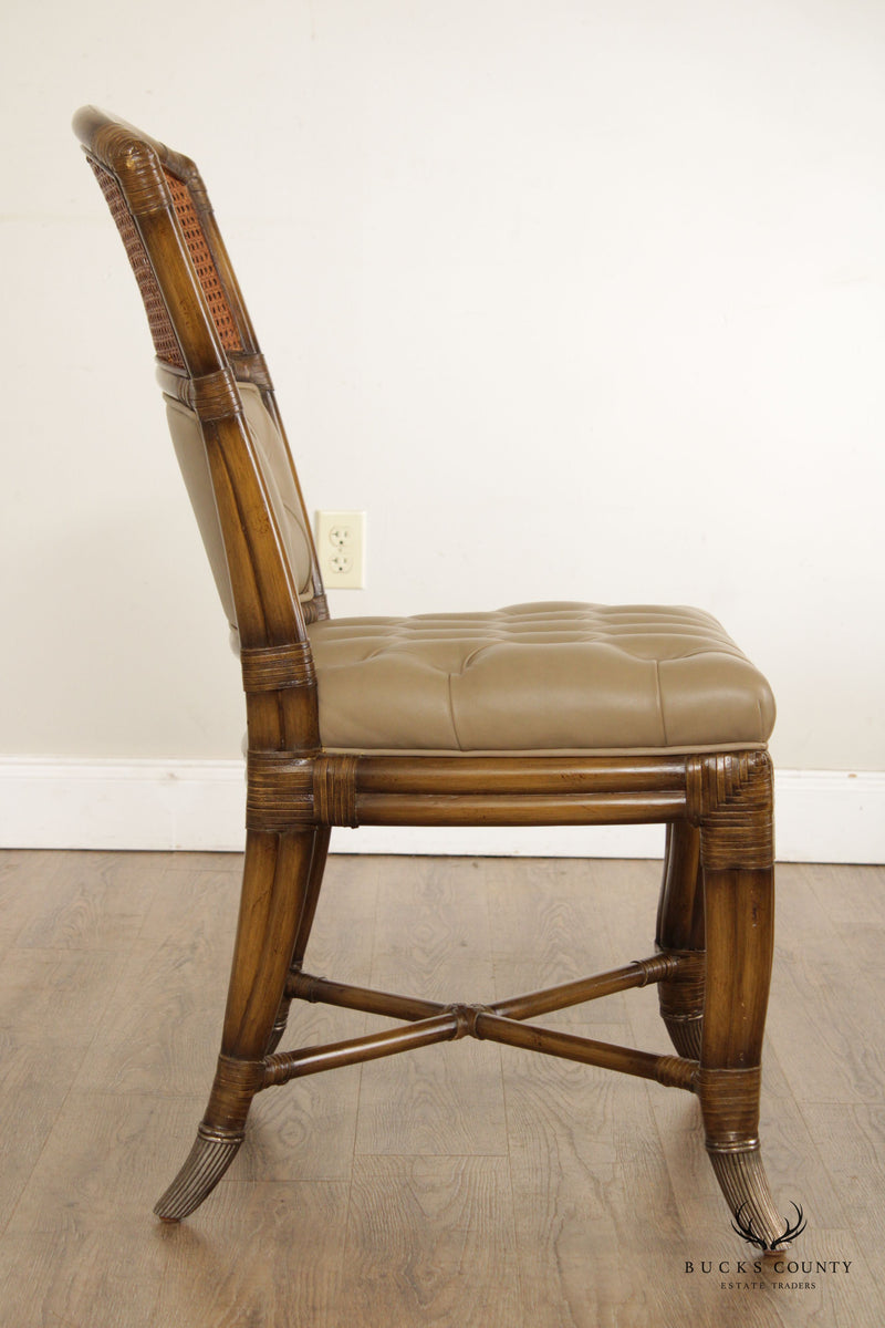 Maitland Smith Regency Style Leather Cane Side Chair