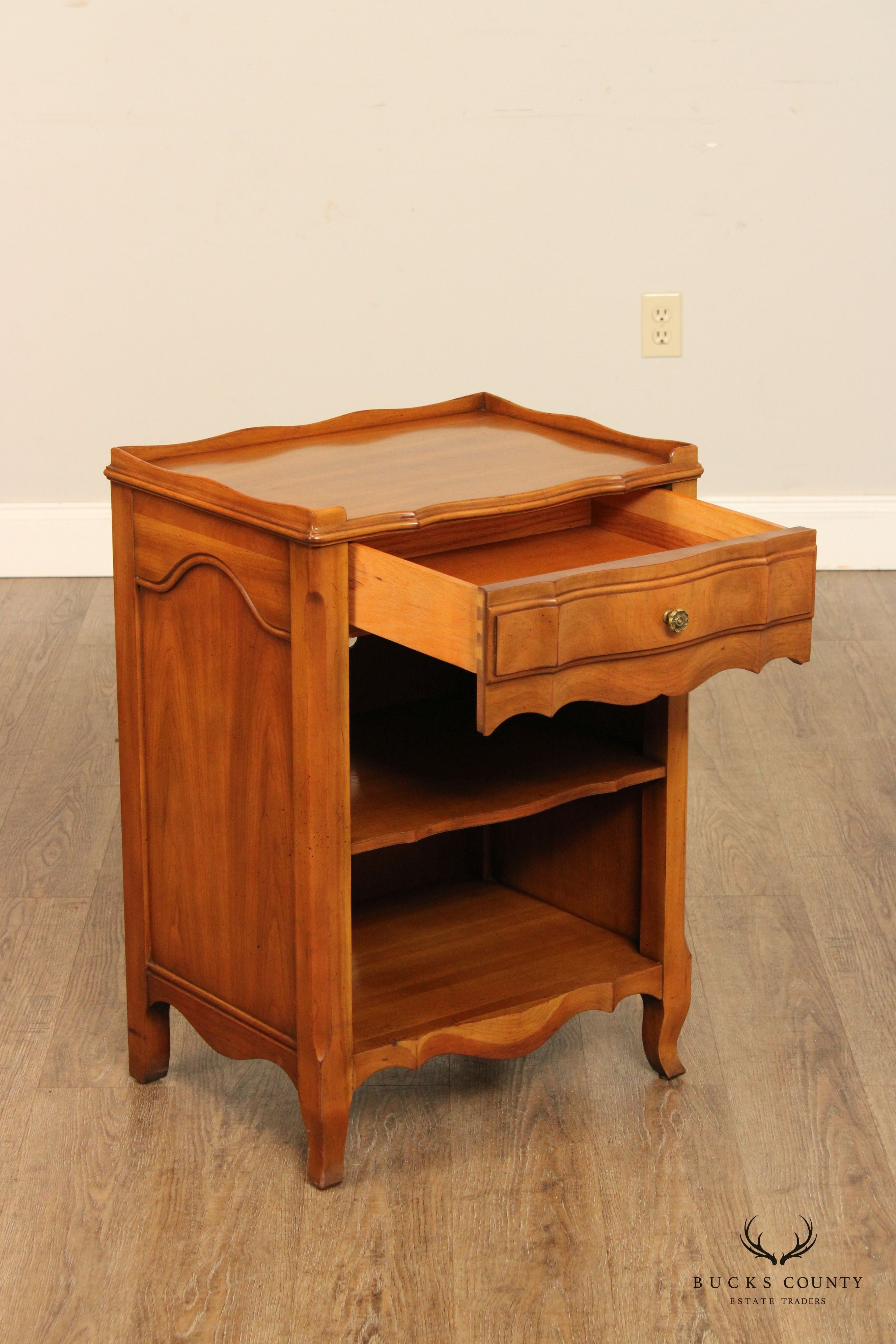 John Widdicomb French Provincial Style Fruitwood Nightstand