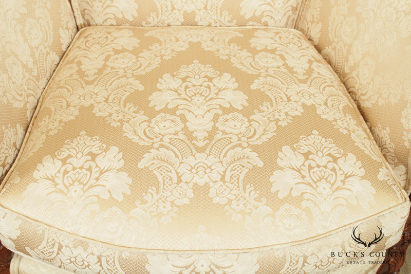 1940's French Baroque Style Carved Bergere Chair