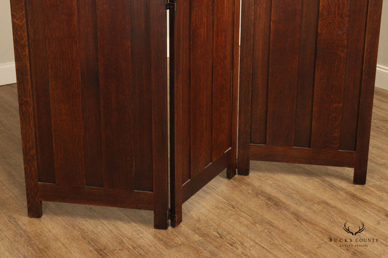 Stickley Mission Style Three-Panel Folding Screen
