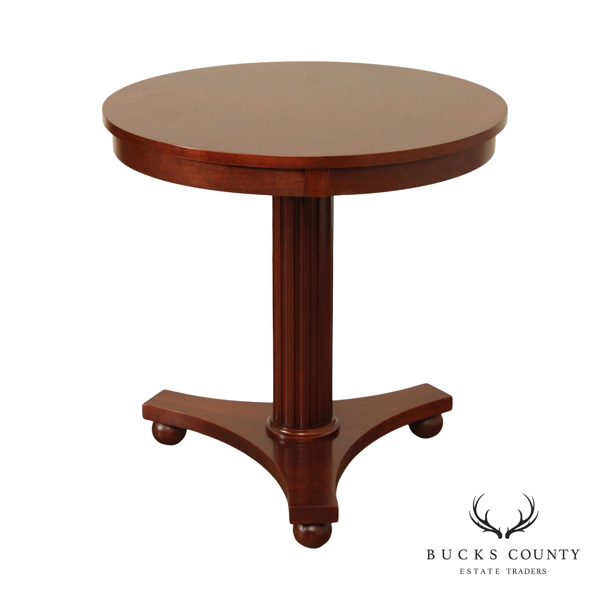 Ethan Allen 'Medallion' Collection Round Cherry Pedestal Side Table