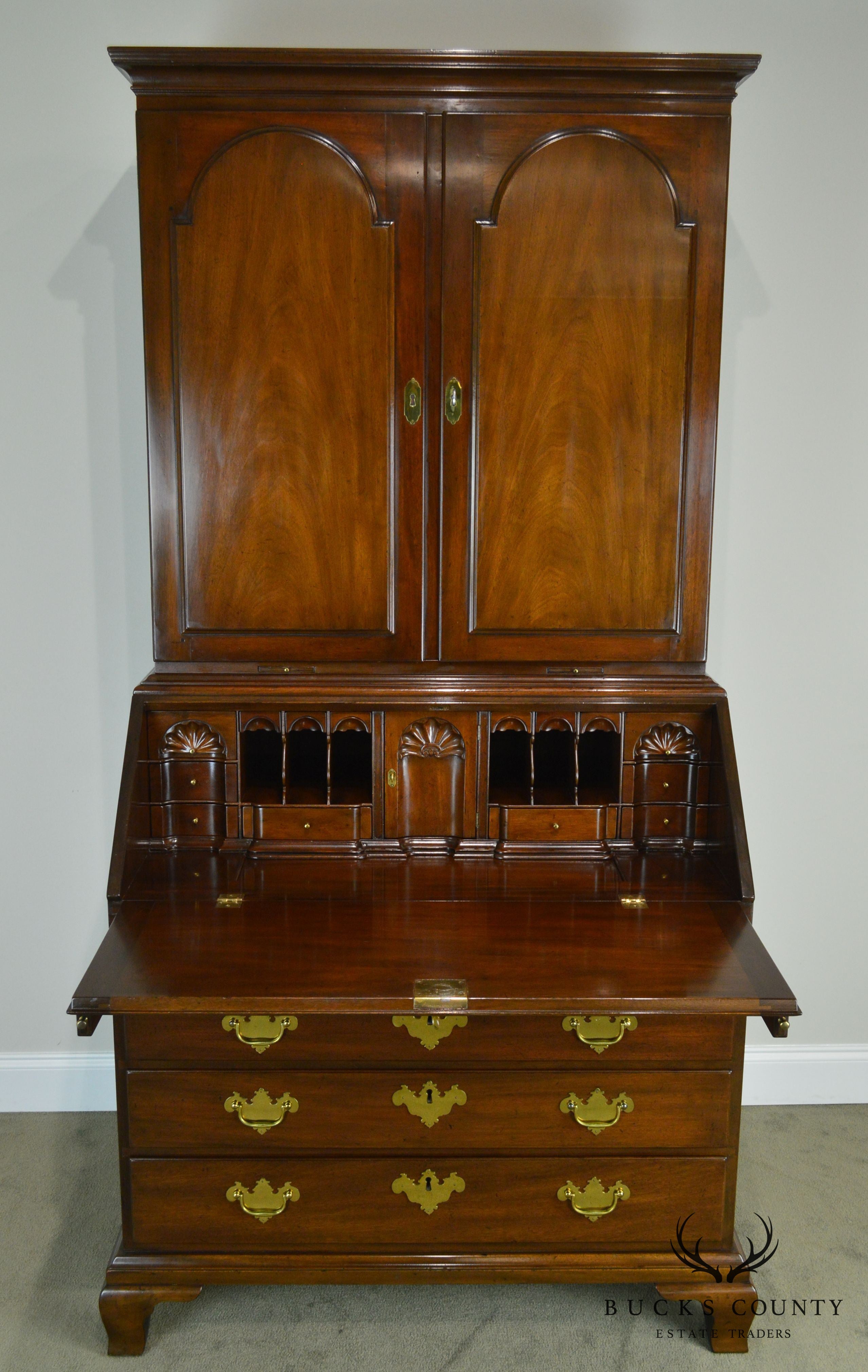 Kittinger Historic Newport Collection Mahogany Chippendale Secretary Desk