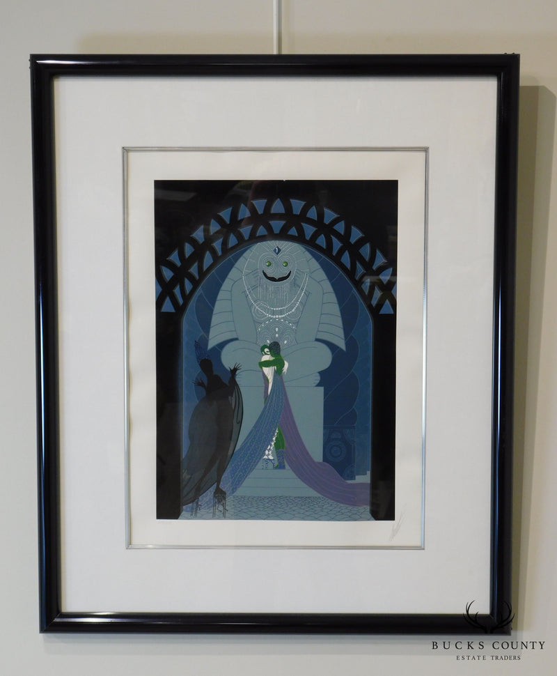 Erté "Lovers and Idol" Signed Framed Serigraph