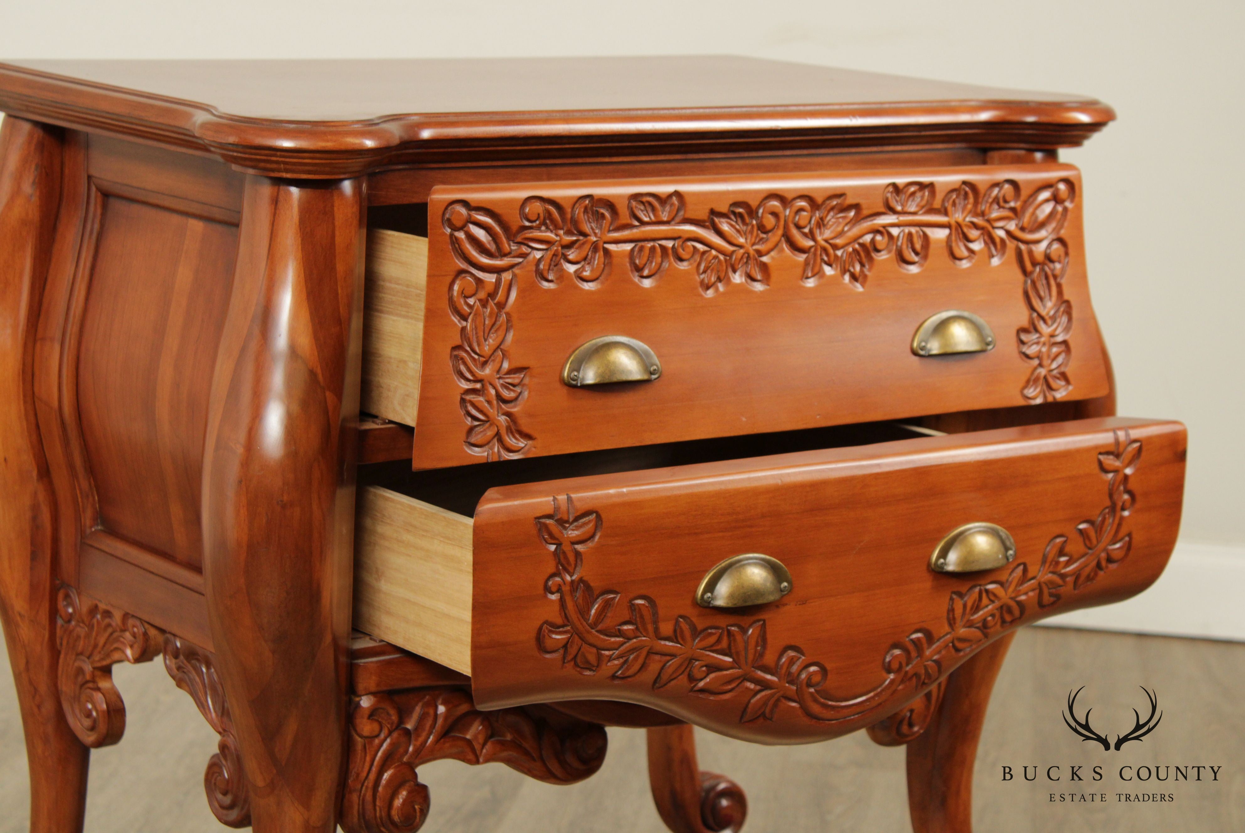 French Louis XV Style Cherry Bombe Chest