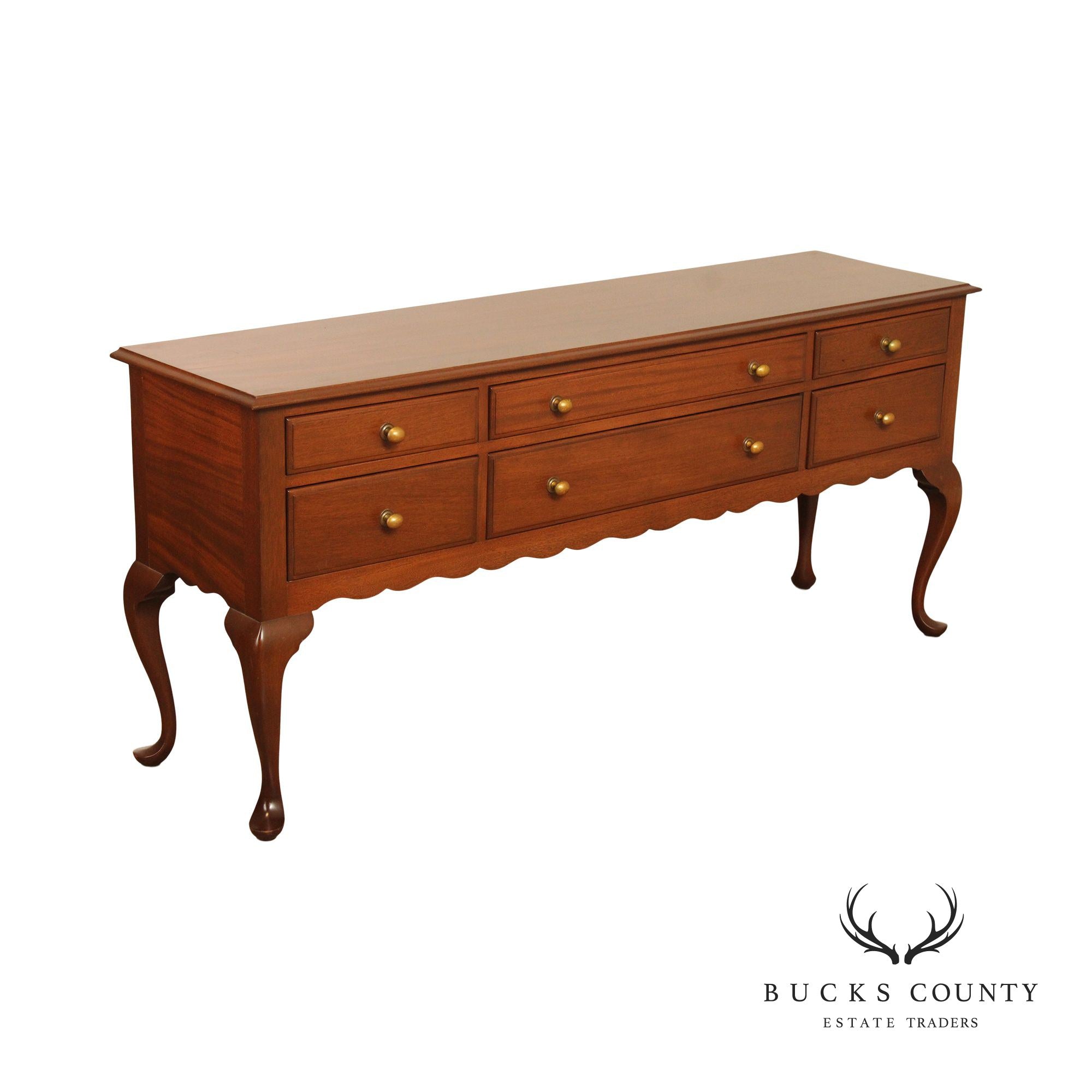 Alvin Rothenberger Bench Made Queen Anne Style Mahogany Sideboard