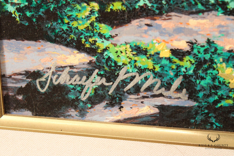 Schaefer Miles 'Rock Garden Path' Embellished Canvas Print, Custom Framed