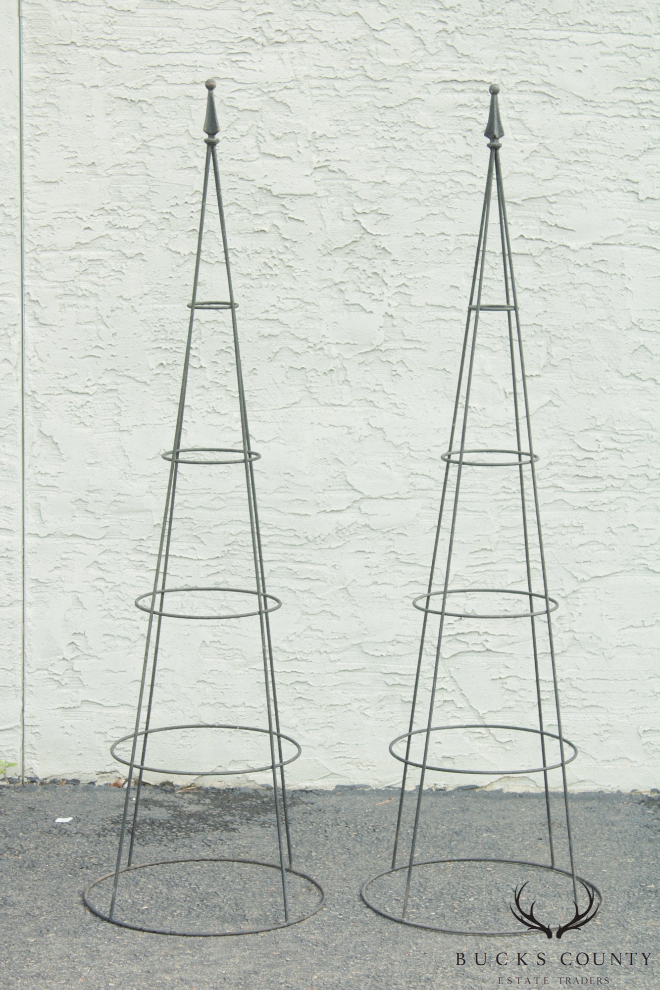 Vintage Pair of Iron Garden Obelisk