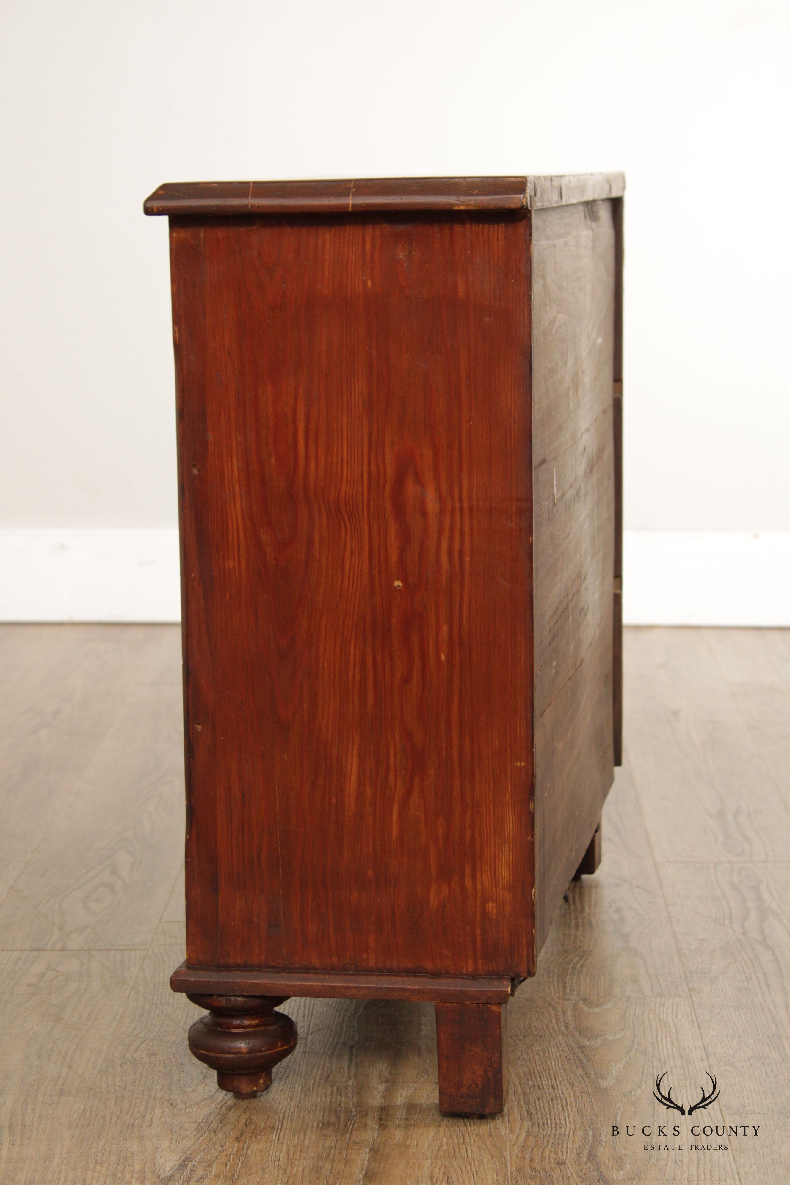 Antique 19th C. English Pine Apothecary Chest of Drawers