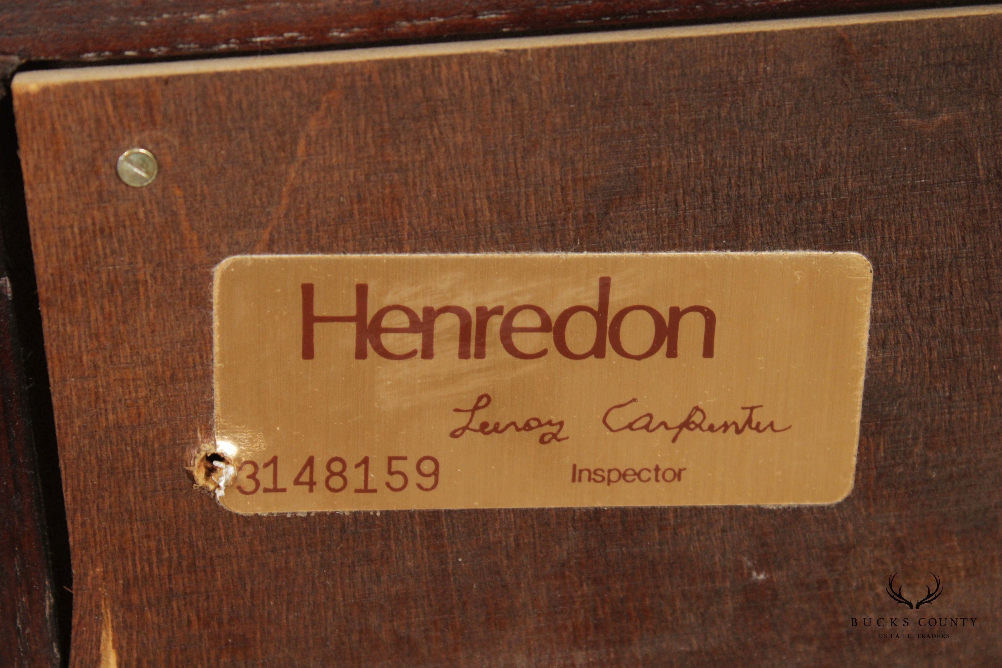 Henredon 'Scene One' Campaign Style Oak and Brass Queen Storage Headboard