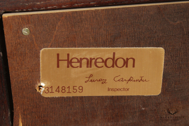Henredon 'Scene One' Campaign Style Oak and Brass Queen Storage Headboard