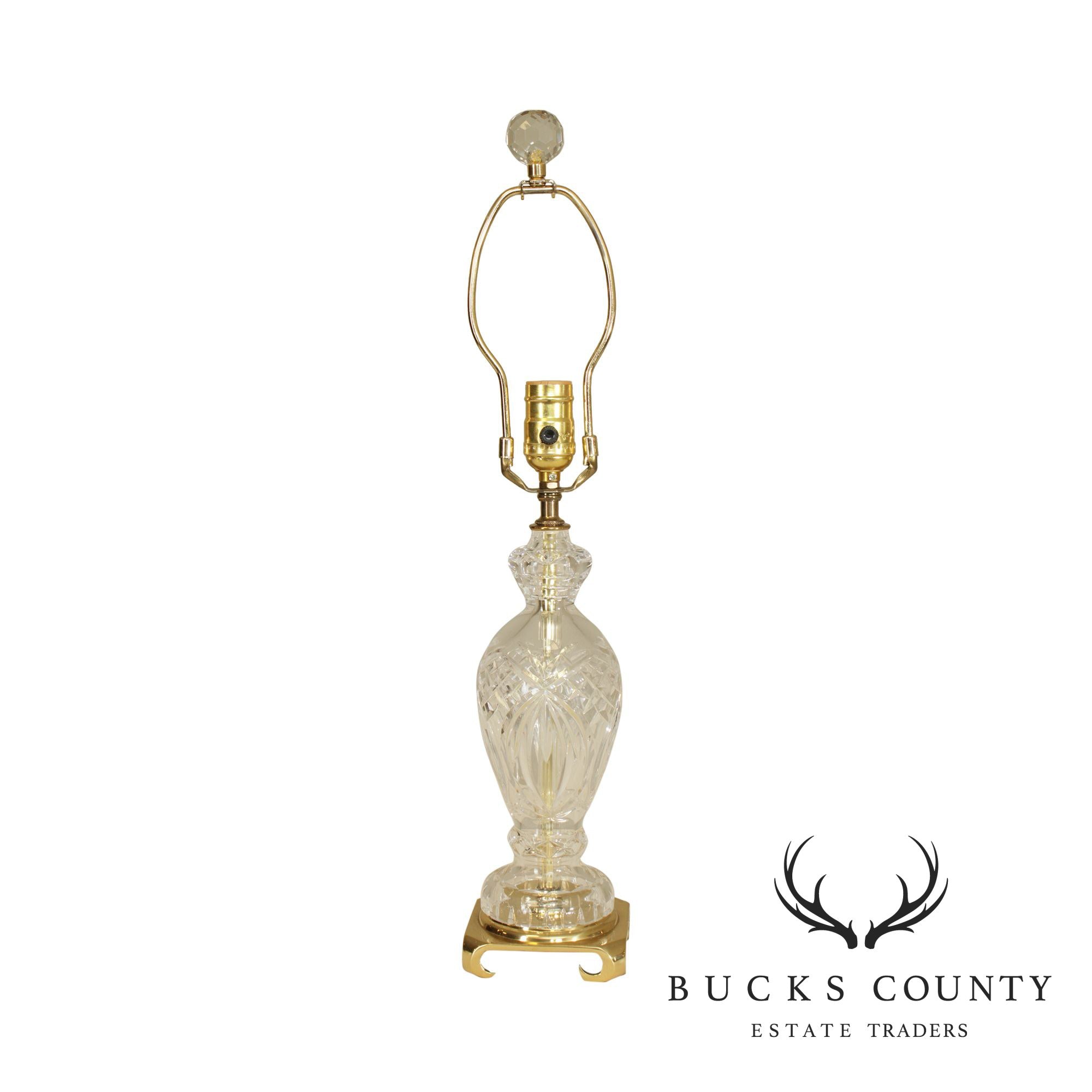 Crystal Baluster Shape Lamp With Brass Base