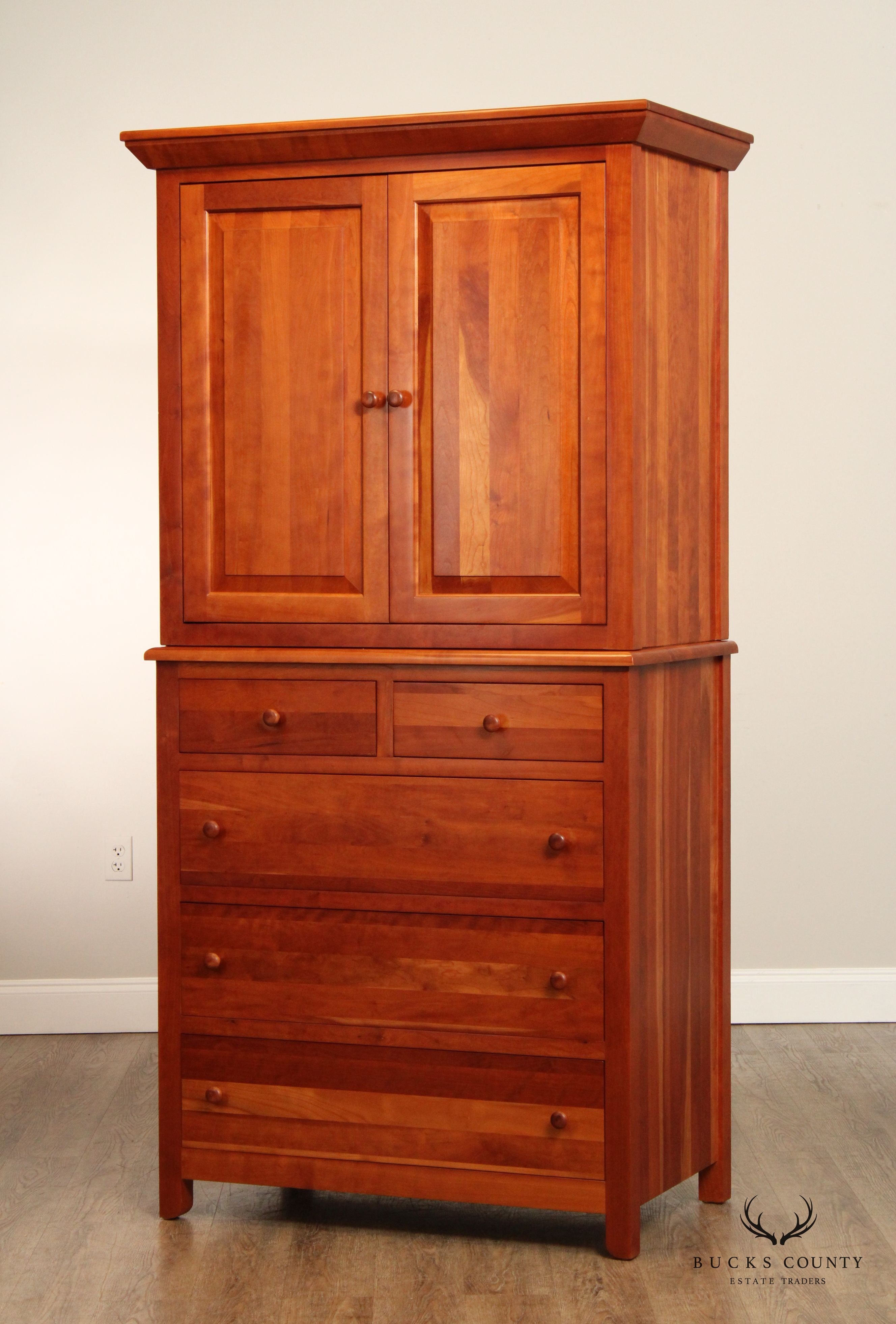 Stuart David Solid Cherry Bedroom Armoire Cabinet