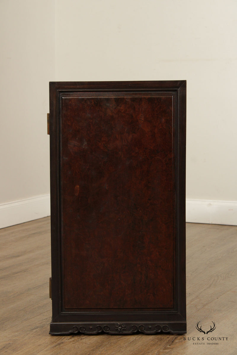 Antique Chinese Hardwood Campaign Apothecary Cabinet