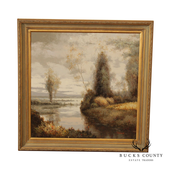 Impressionist Style Landscape Original Oil Painting, Signed