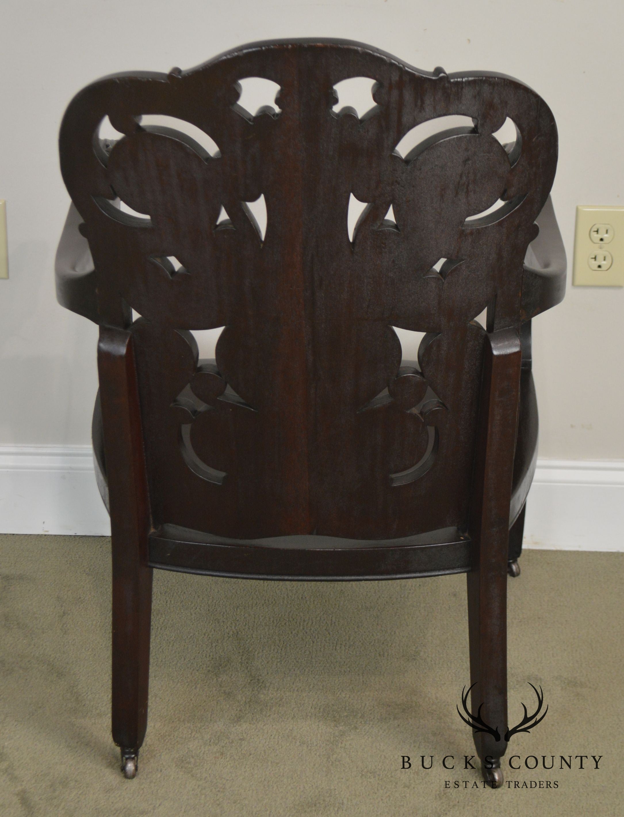 Antique 19th Century Renaissance Carved Mahogany Arm Chair