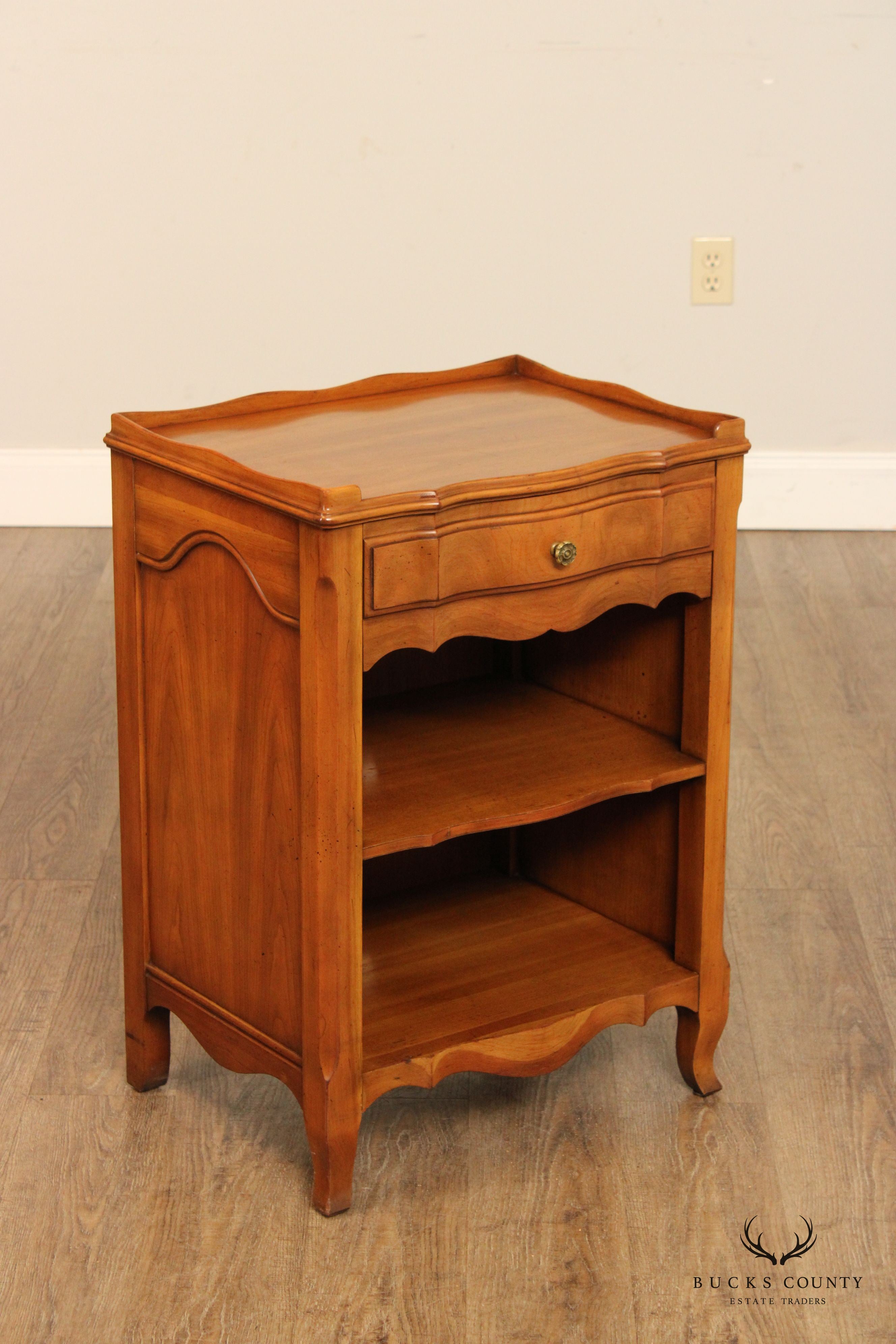 John Widdicomb French Provincial Style Fruitwood Nightstand